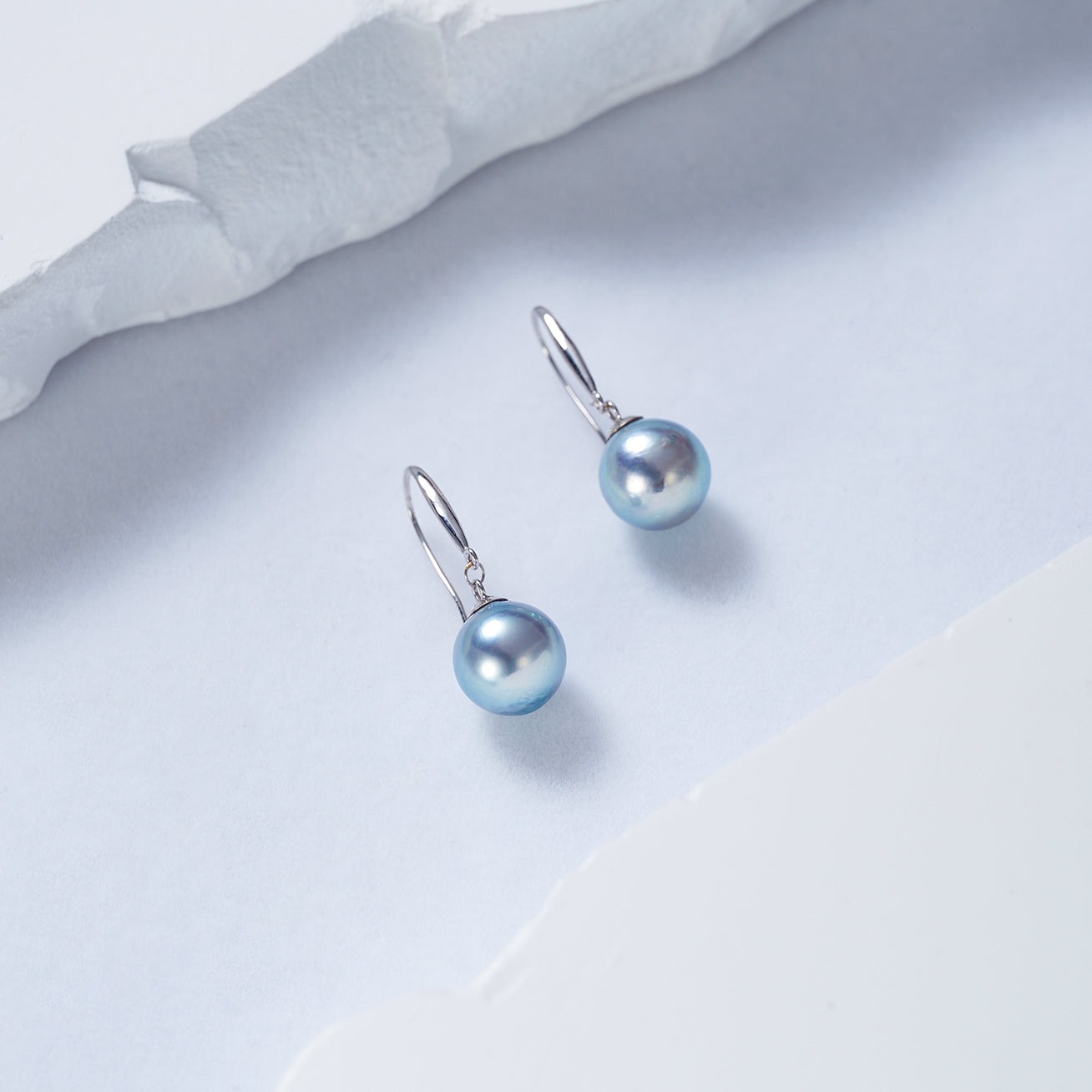 18K Gold Silver Blue Akoya Pearl Stud Earrings - Hypoallergenic Luxury Jewelry Gift for Women - Perfect for Weddings, Parties & Special Occasions