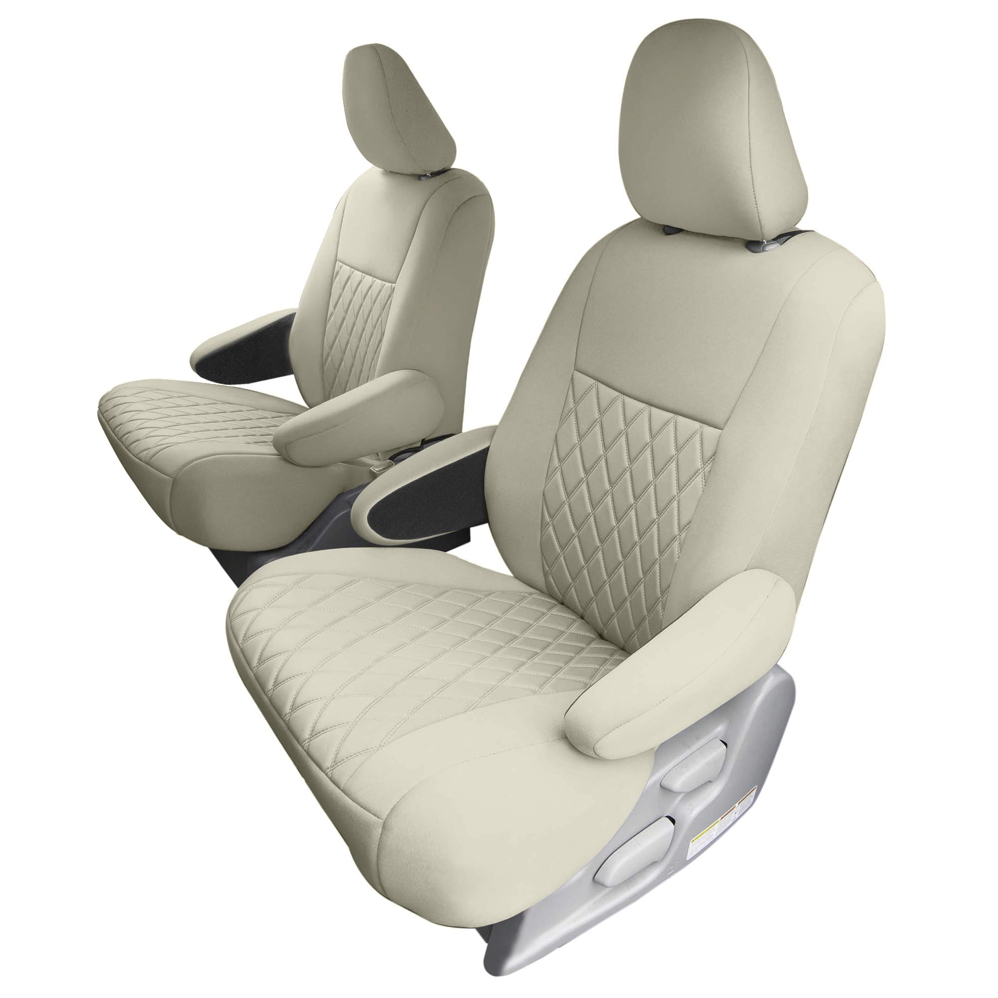 Premium Custom Fit Car Seat Covers for 2011-2020 Toyota Sienna 7 Passenger - 2nd Row Neoprene Seat Protectors | Waterproof, Washable Beige Auto Covers | Perfect for Family Road Trips, Pet Protection & Daily Commuting