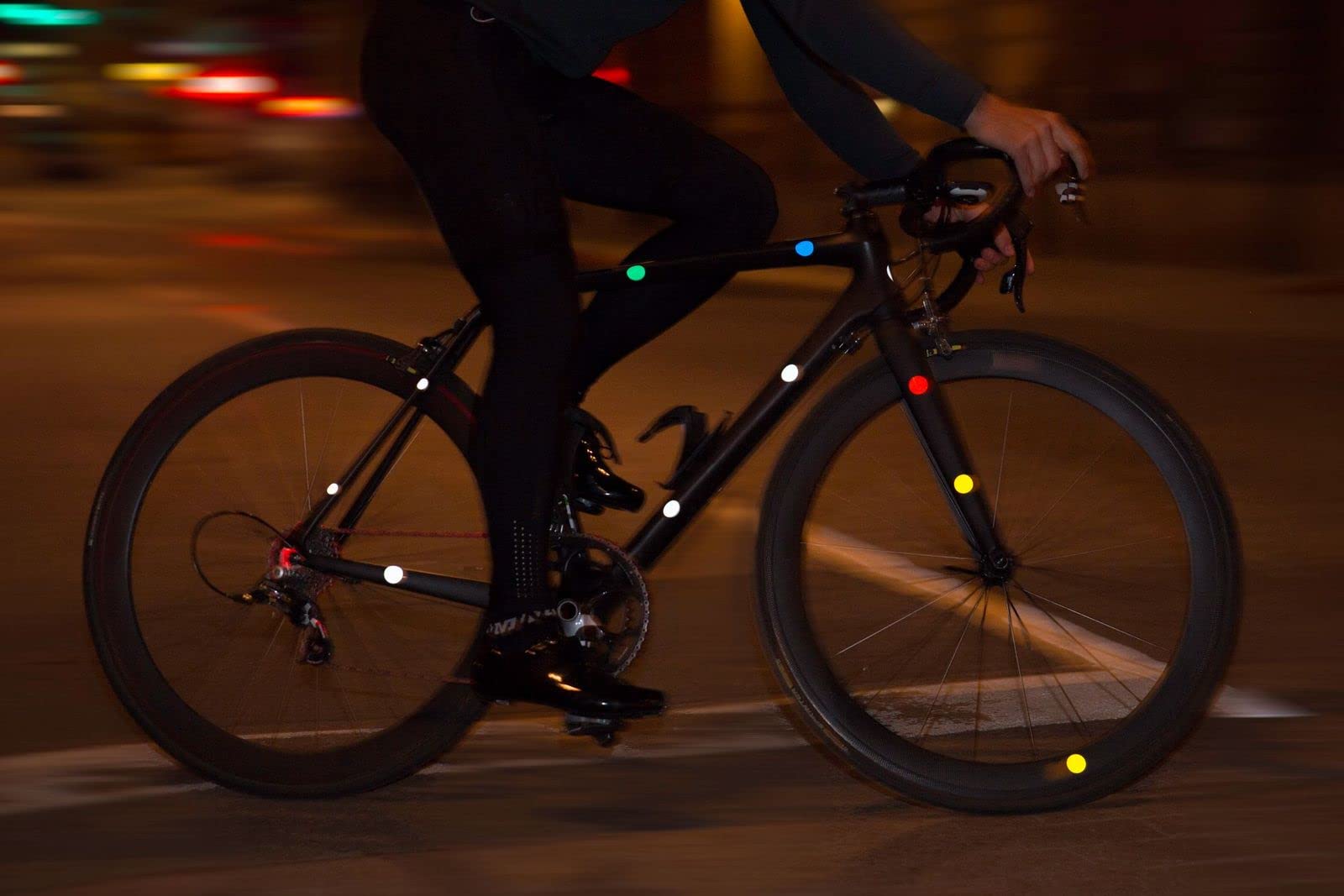 Bookman Reflective Stickers for Bikes - 8 Large & 4 Small Reflective Tire Dots - High Visibility Safety Decals for Night Cycling, Running Gear & Outdoor Equipment
