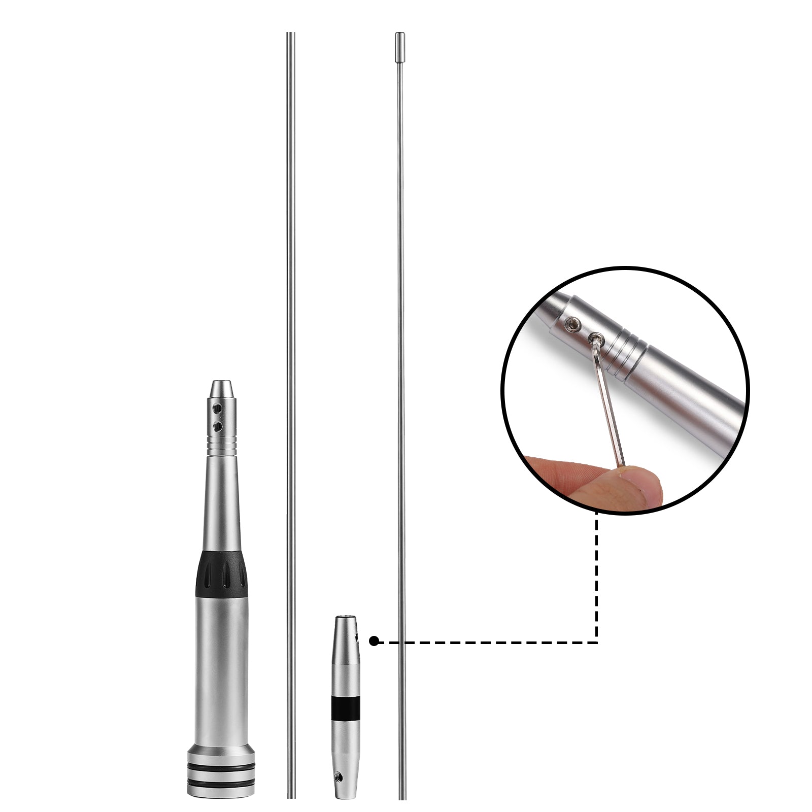 Radioddity UV-711 Whip Mobile Antenna - UHF VHF Dual Band High Gain Antenna with PL-259 Connector for Ham Radio, CB Radio & Emergency Communication | Car, Truck & Off-Road Vehicle Use