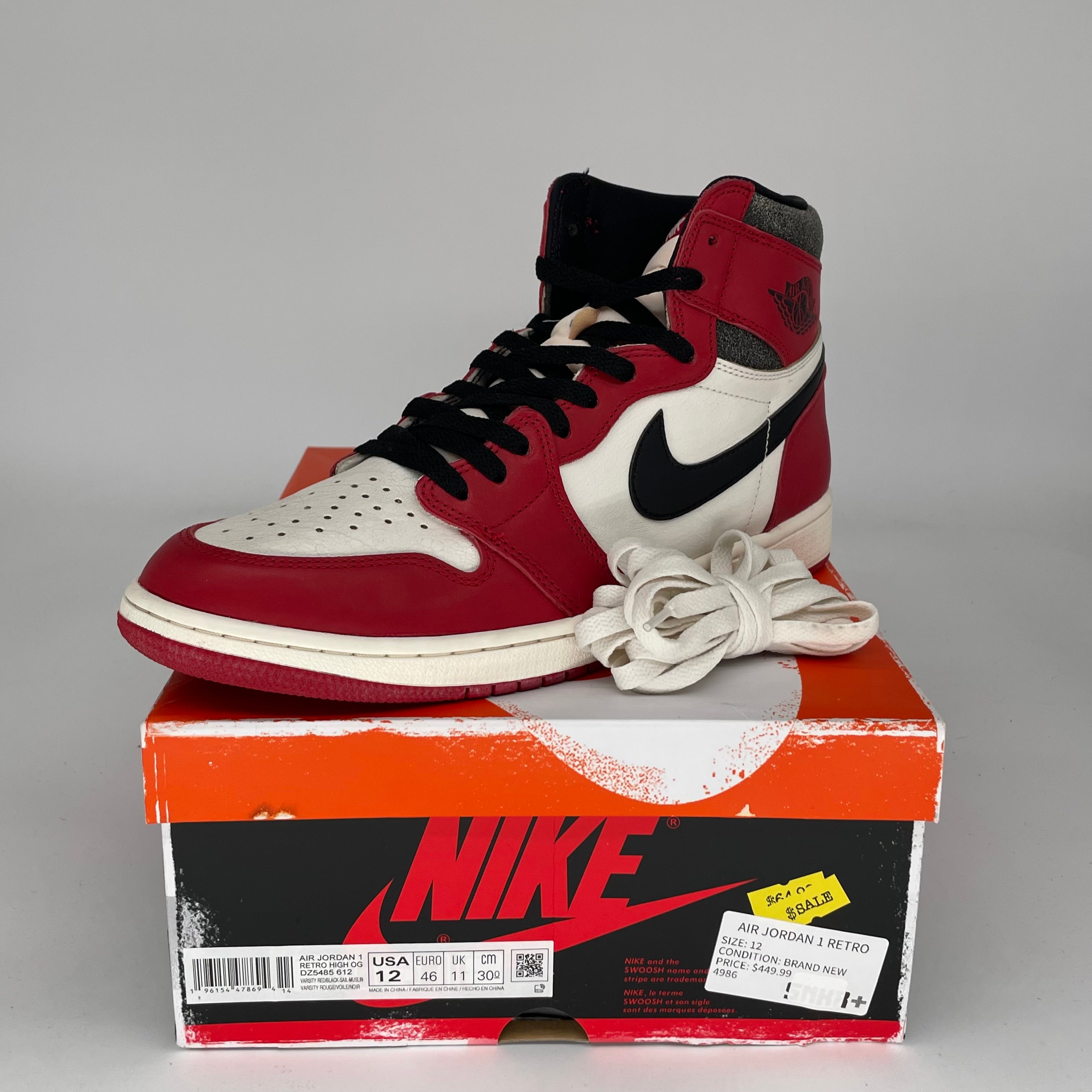 Original Title: AIR JORDAN 1 LOST AND FOUND SIZE 12 DZ5485 612   Optimized Title: **Air Jordan 1 Retro High OG 'Lost and Found' Men's Basketball Shoes - Size 12 (DZ5485-612) - Perfect for Sneaker Collectors & Streetwear Fashion**    **使用场景:** Ideal for basketball games, casual wear, sneaker collections, and urban street style.