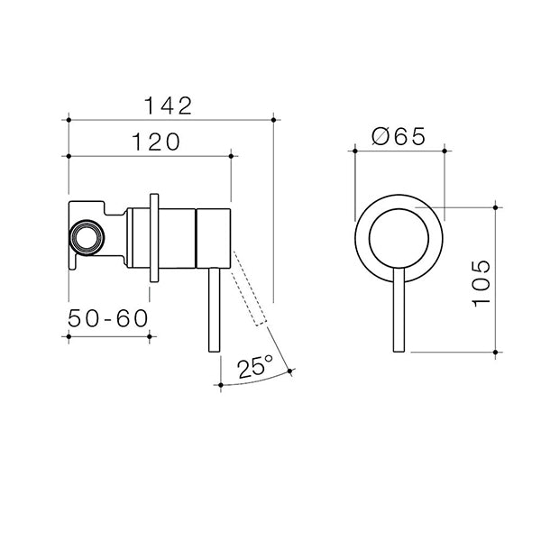 Caroma Liano II Bath and Shower Mixer Tap - Gunmetal Finish | Modern Bathroom Faucet for Shower and Tub | Perfect for Home Renovation and Spa-Like Experience
