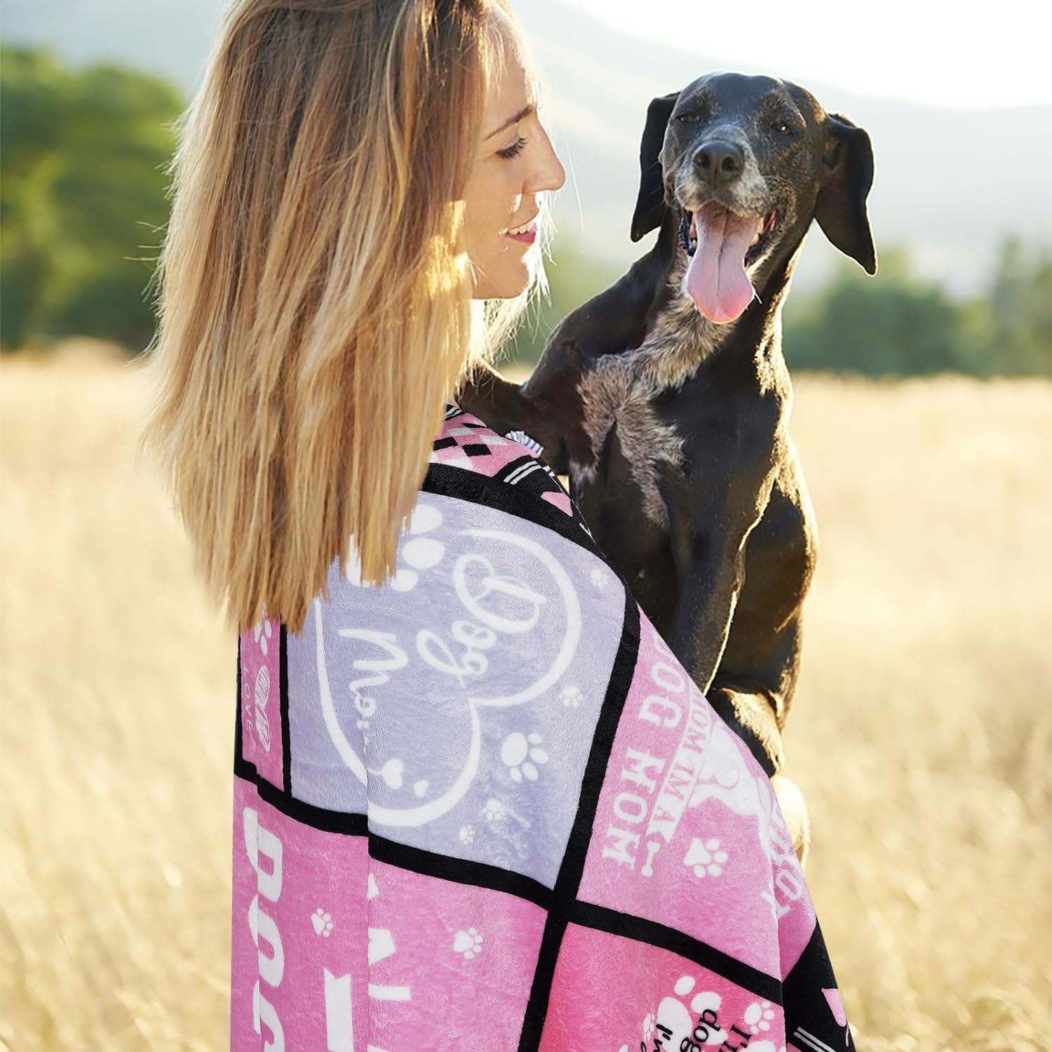Best Dog Mom Ever Blanket - 50x60 Inch Soft Flannel Throw for Dog Lovers - Perfect Christmas & Birthday Gift for Women - Cozy Pet Themed Blanket for Couch, Bed, or Dog Snuggles