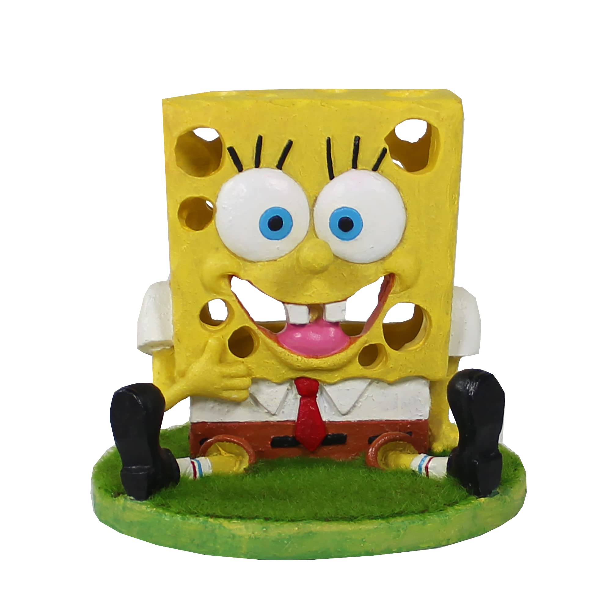 Penn-Plax Spongebob Squarepants Aqua-Flora Living Aquarium Decoration with Embedded Glosso Plant Seeds – Perfect for Fish Tanks, Betta Bowls & Aquatic Plant Enthusiasts