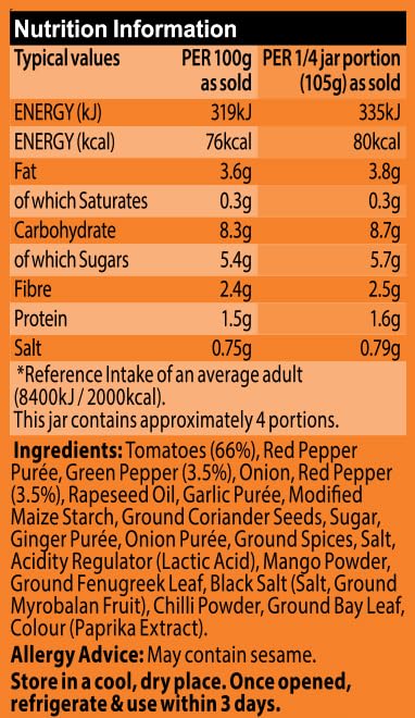 Sharwood's Jalfrezi Hot Indian Cooking Sauce 420g - Authentic Curry Flavor for Home Cooking & Meal Prep