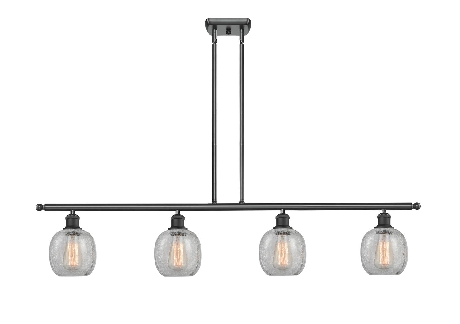 Innovations 516-4I-BK-G105-LED 4 Island Vintage Dimmable LED Pendant Light in Matte Black - Perfect for Kitchen Island, Dining Room, and Bar Lighting