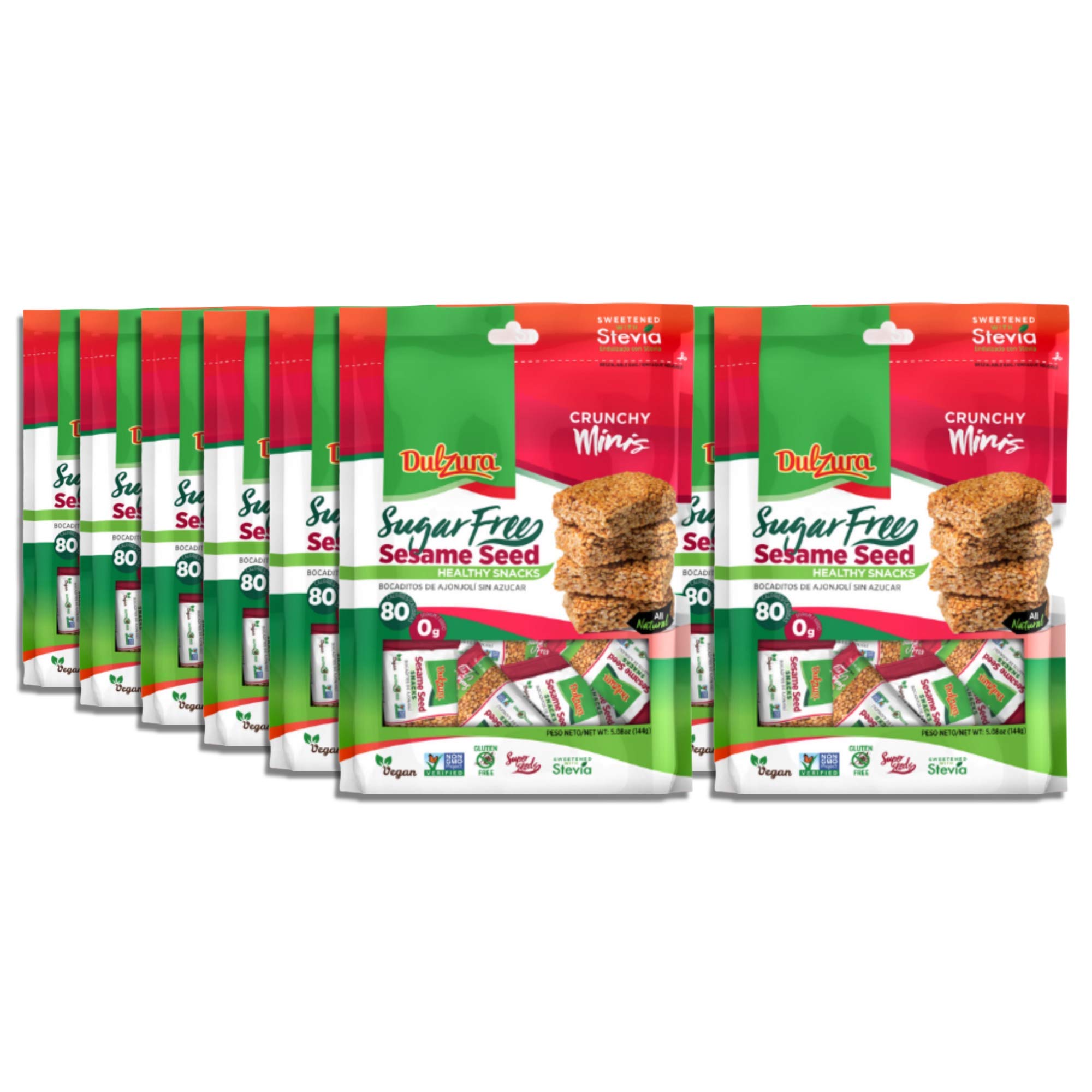 Healthy Stevia-Sweetened Mini Snack Bars - 5.08oz (12 Pack) | Low-Calorie, Gluten-Free Keto Snacks for On-the-Go, Office & School Lunch