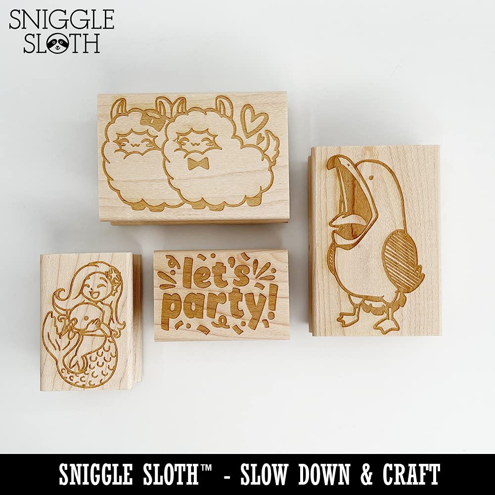 Small 1.7 Inch Rectangle Rubber Stamp Set - Farm Animal Collection (Chicken, Sheep, Pig, Cow) for DIY Crafting, Scrapbooking & Card Making - Perfect for Kids' Activities, Home Decor & Gift Wrapping