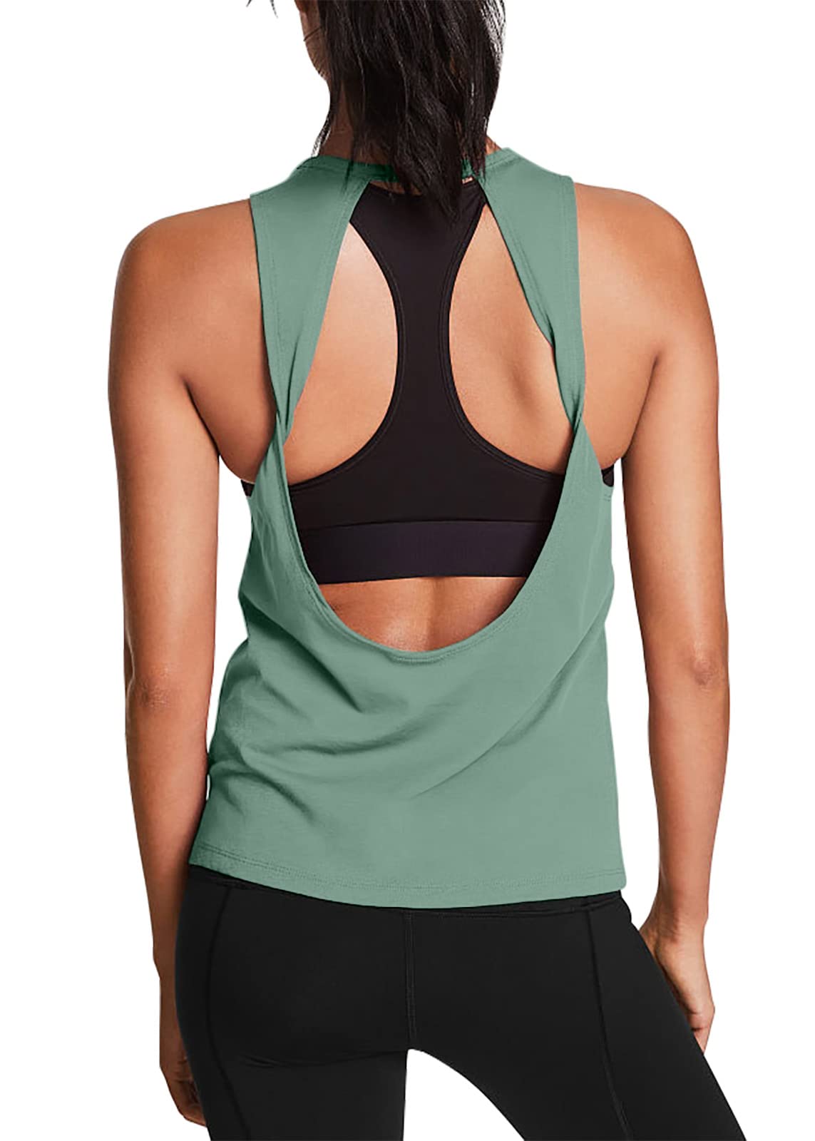 Mippo Women's Open Back Yoga Tank Top - Breathable Workout Shirt for Gym, Running & Yoga - Athletic Fitness Apparel for Active Lifestyles