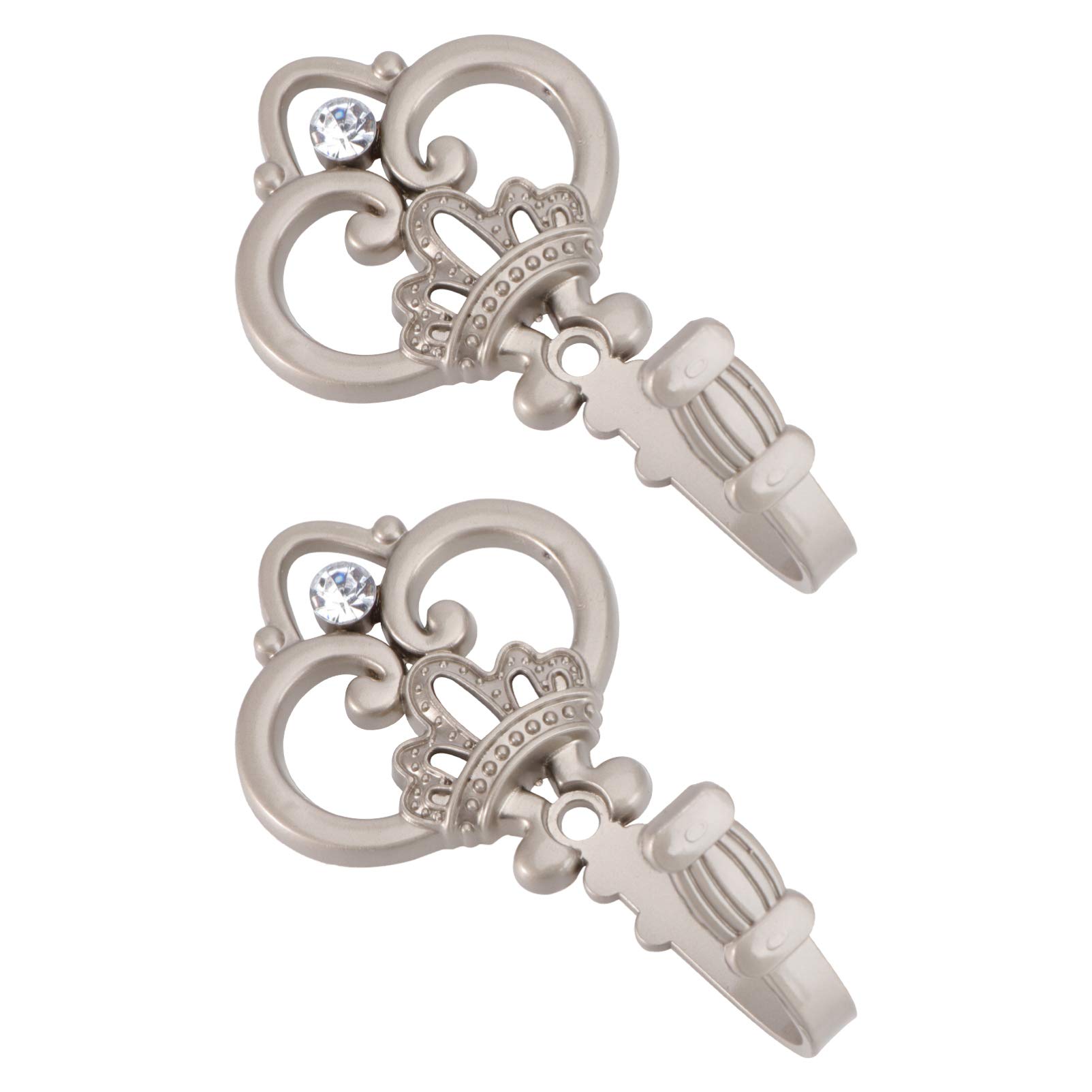 Rustic Curtain Tieback Hooks - 1 Pair Metal Zinc Alloy Drapery Holders for Window Treatments | Wall Mounted Curtain Hooks for Living Room, Bedroom & Dorm Decor