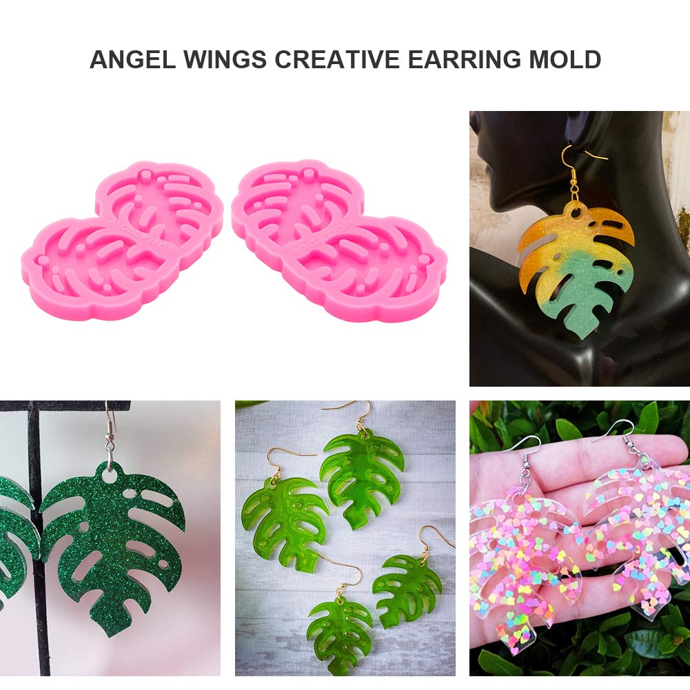 Leaf-Shaped Silicone Earring Molds for Resin Jewelry Making - Medium Size DIY Epoxy Resin Casting Molds for Women's Earrings, Pendants & Crafts - Perfect for Handmade Jewelry, Gifts & Home Decor Projects