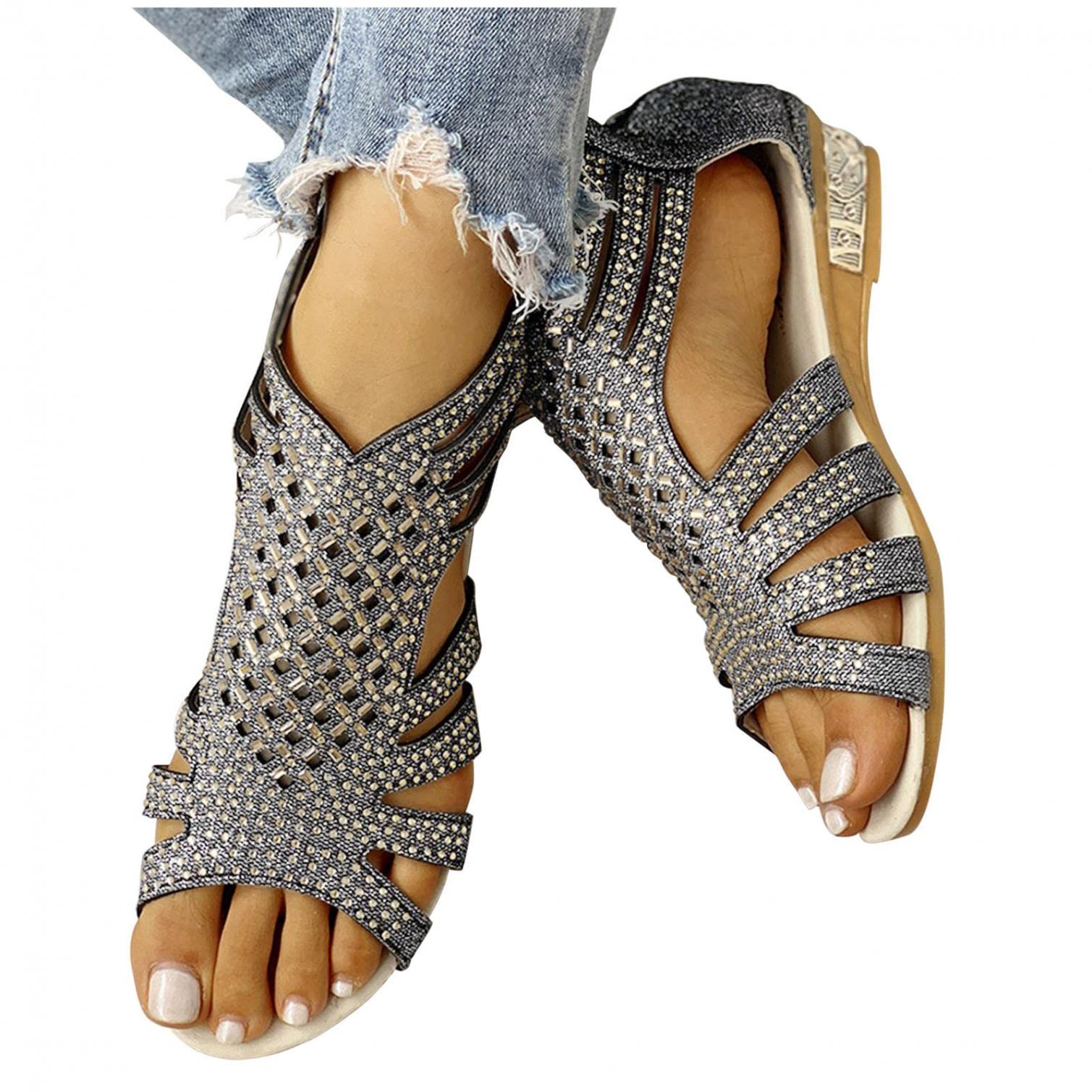 Women's High Heel Wedge Sandals with Ankle Strap - Open Toe Summer Walking Shoes for Outdoor & Leisure Activities | Perfect for Beach Vacations, Date Nights and Casual Outings