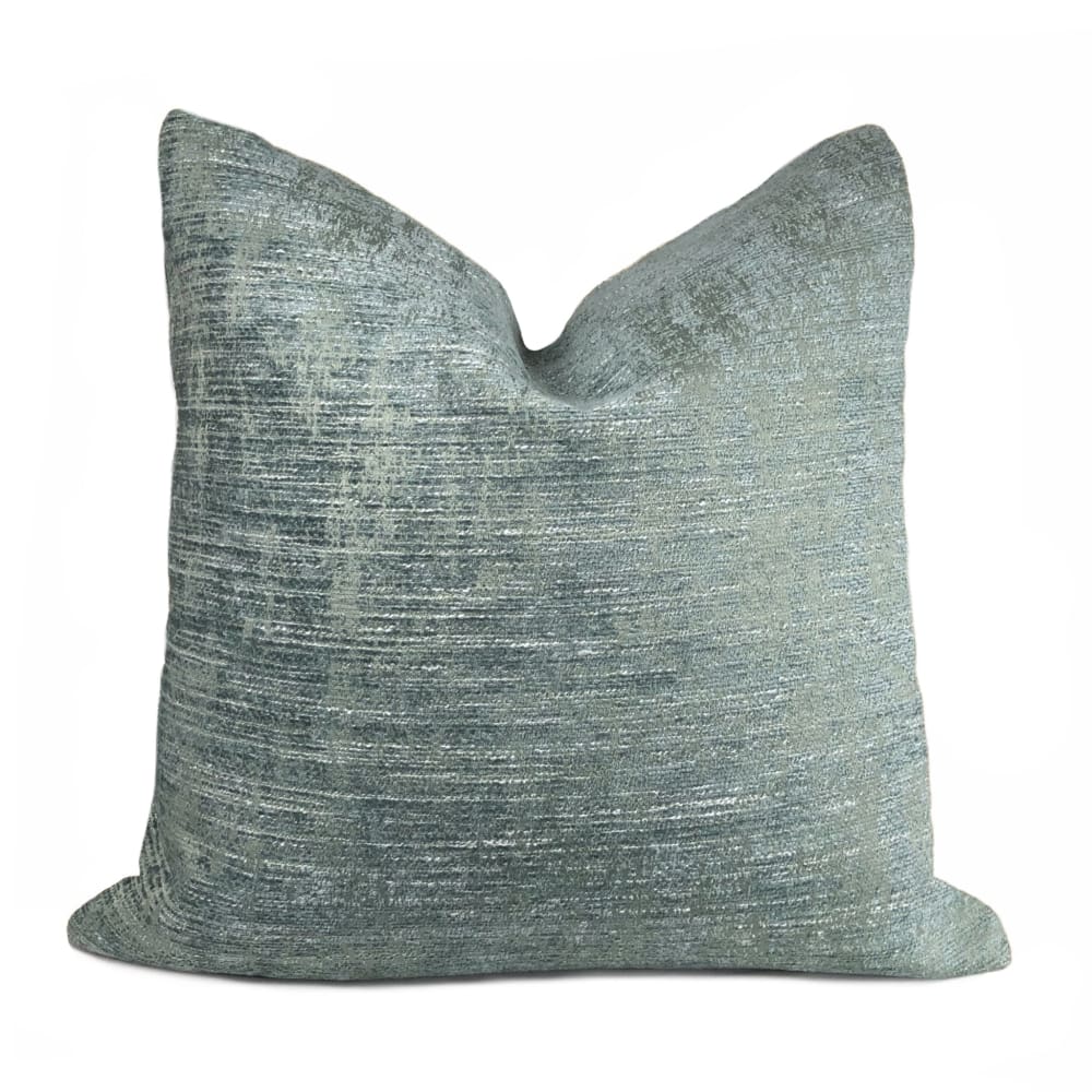 Knox Mineral Green Slub Textured Chenille Pillow Cover - Soft Decorative Throw Pillow Case for Sofa, Bed, Living Room & Home Decor