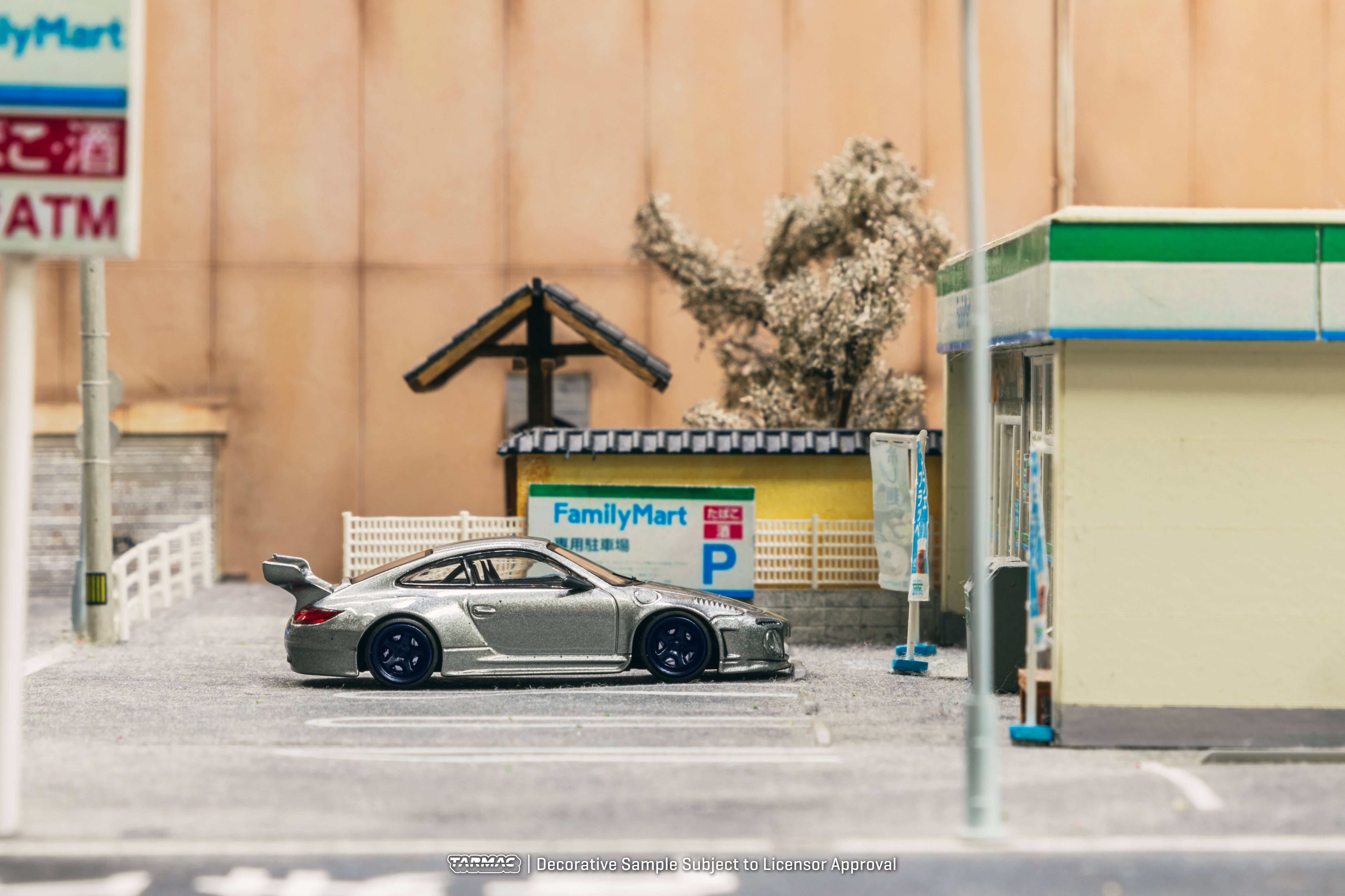 Tarmac Works 1/64 Scale Porsche 911 (997) Diecast Model Car - Gray Metallic Finish | Collectible Miniature Vehicle for Display & Racing Scenes | ROAD64 Series