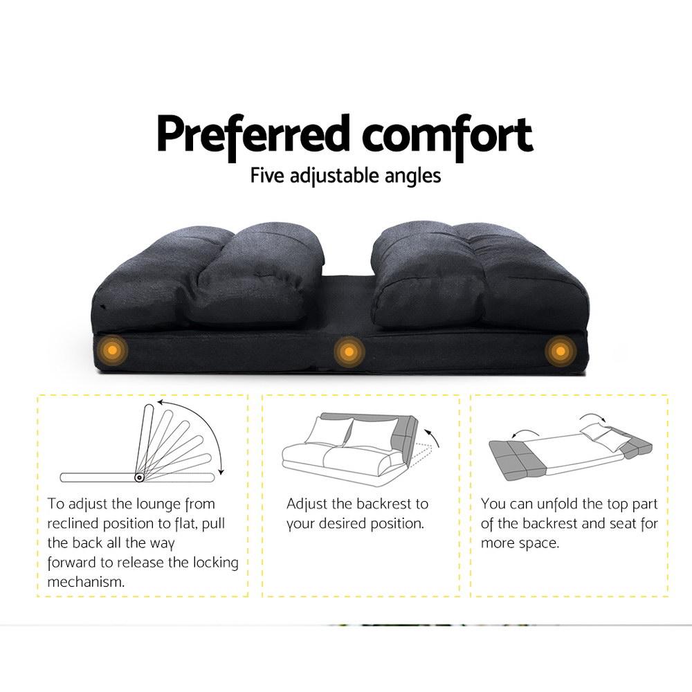 Foldable Lounge Sofa Bed - Convertible Floor Recliner Chair for Small Spaces | Perfect for Living Room, Bedroom, Guest Room & Studio Apartments