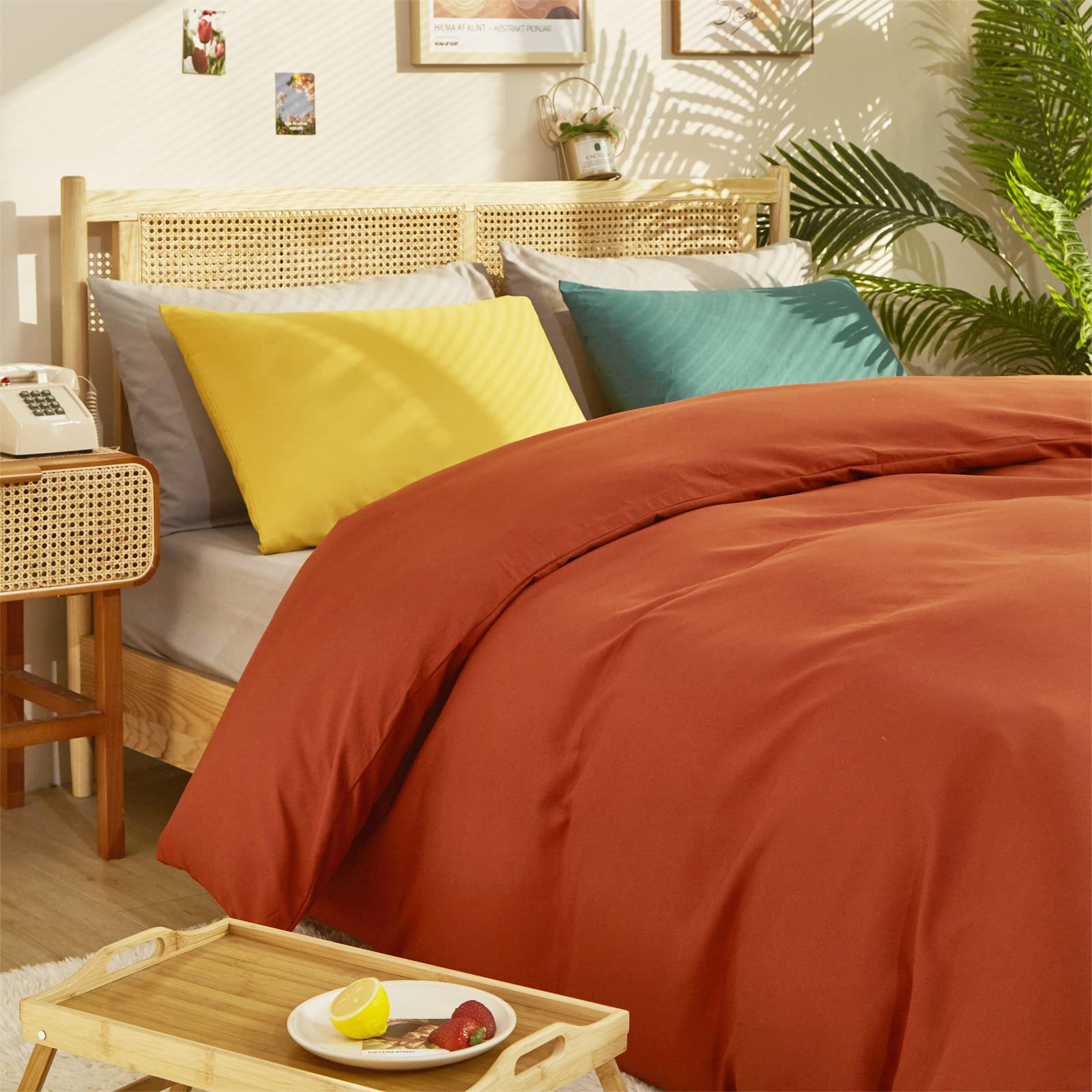 Premium Cottonight Burnt Orange Comforter Set - California King Size, Soft Breathable Caramel Bedding with Rust & Terracotta Accents - Cozy Quilted Blanket for Women & Men - Perfect for Master Bedrooms, Guest Rooms & Winter Warmth