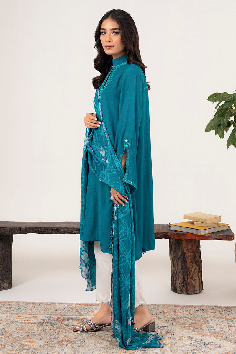 Azure Blue 2-Piece Set (Shirt & Dupatta) for Women - Elegant Indian Ethnic Wear for Festivals, Weddings & Special Occasions