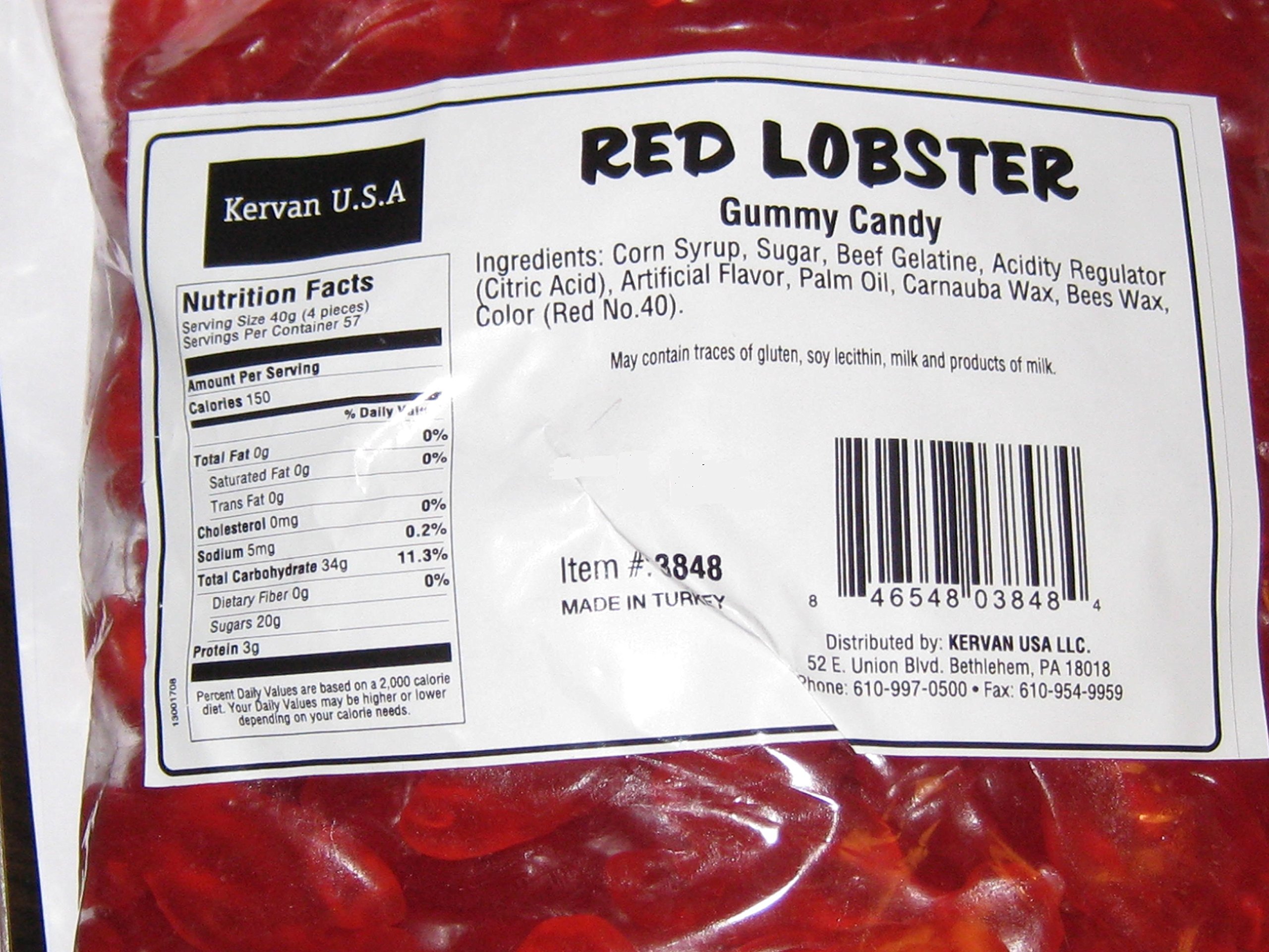 Kervan Red Lobster Gummy Candy - 1 Pound Bag (Approx 45 Pieces) | Sweet & Chewy Seafood-Shaped Gummies - Perfect for Birthday Parties, Halloween Treats & Movie Night Snacks