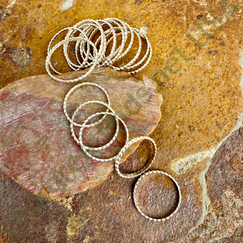 Sterling Silver Stacking Rings for Women - Dainty Adjustable Thin Band Rings Set in Assorted Sizes (2mm-5mm) - Perfect for Layering, Stacking & Everyday Jewelry Gifts