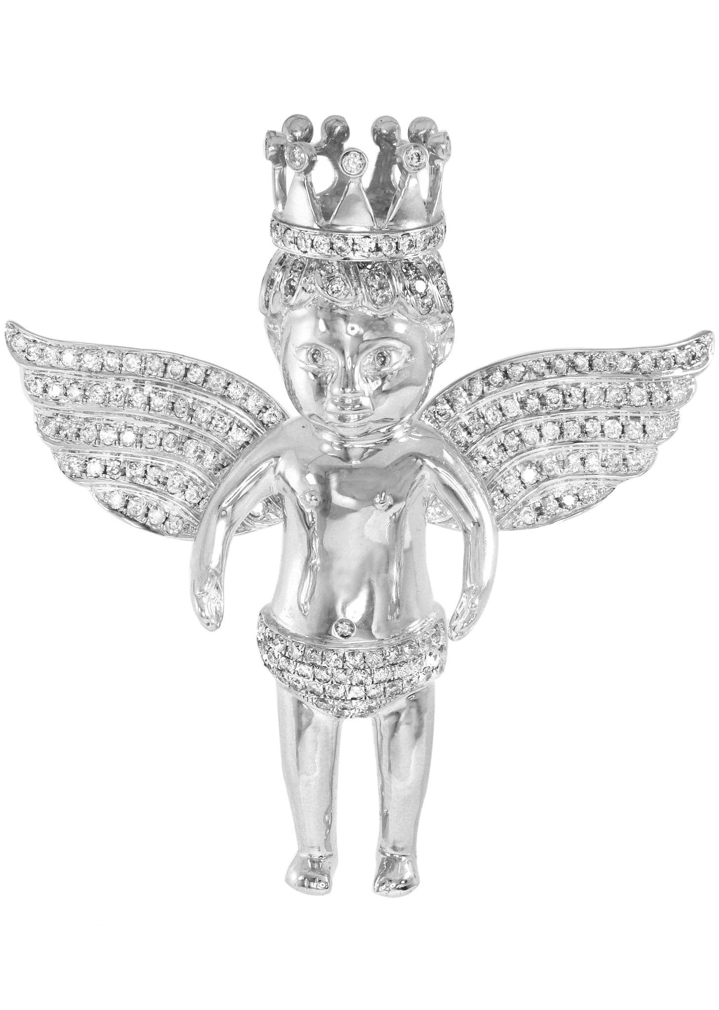 Diamond Angel Pendant Necklace - 31.37g 14K Gold with 2.54 Carat Genuine Diamonds | Elegant Jewelry Gift for Women | Perfect for Anniversaries, Birthdays & Special Occasions