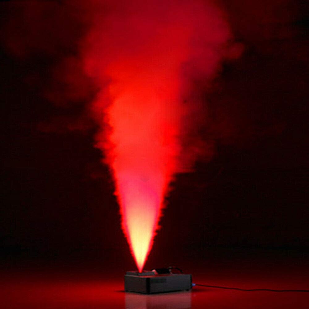 1500W Professional Fog Machine with RGB LED Lights & Remote Control - Vertical Spray DJ Stage Fogger for Halloween Parties, Concerts, Theater & Special Effects