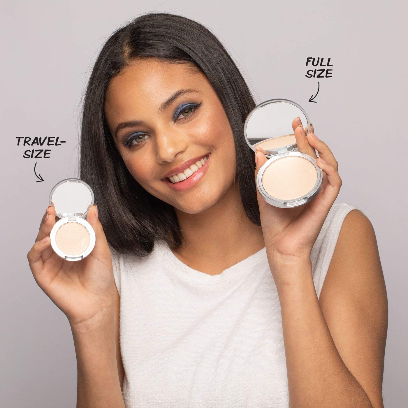 theBalm Mary-Lou Manizer Travel-Size Highlighter | Luminous Face Powder for Cheekbones & Eyes | Perfect for Travel & Everyday Glow