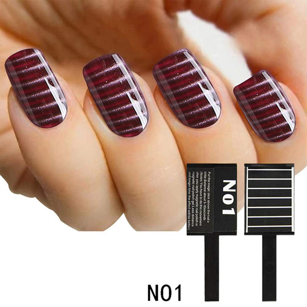 11 PCS Magnetic Nail Art Kit - Magnet Stick, Pen & Plates for 3D Cat Eye Gel Polish | DIY Manicure Tools for Professional Salon & Home Nail Designs