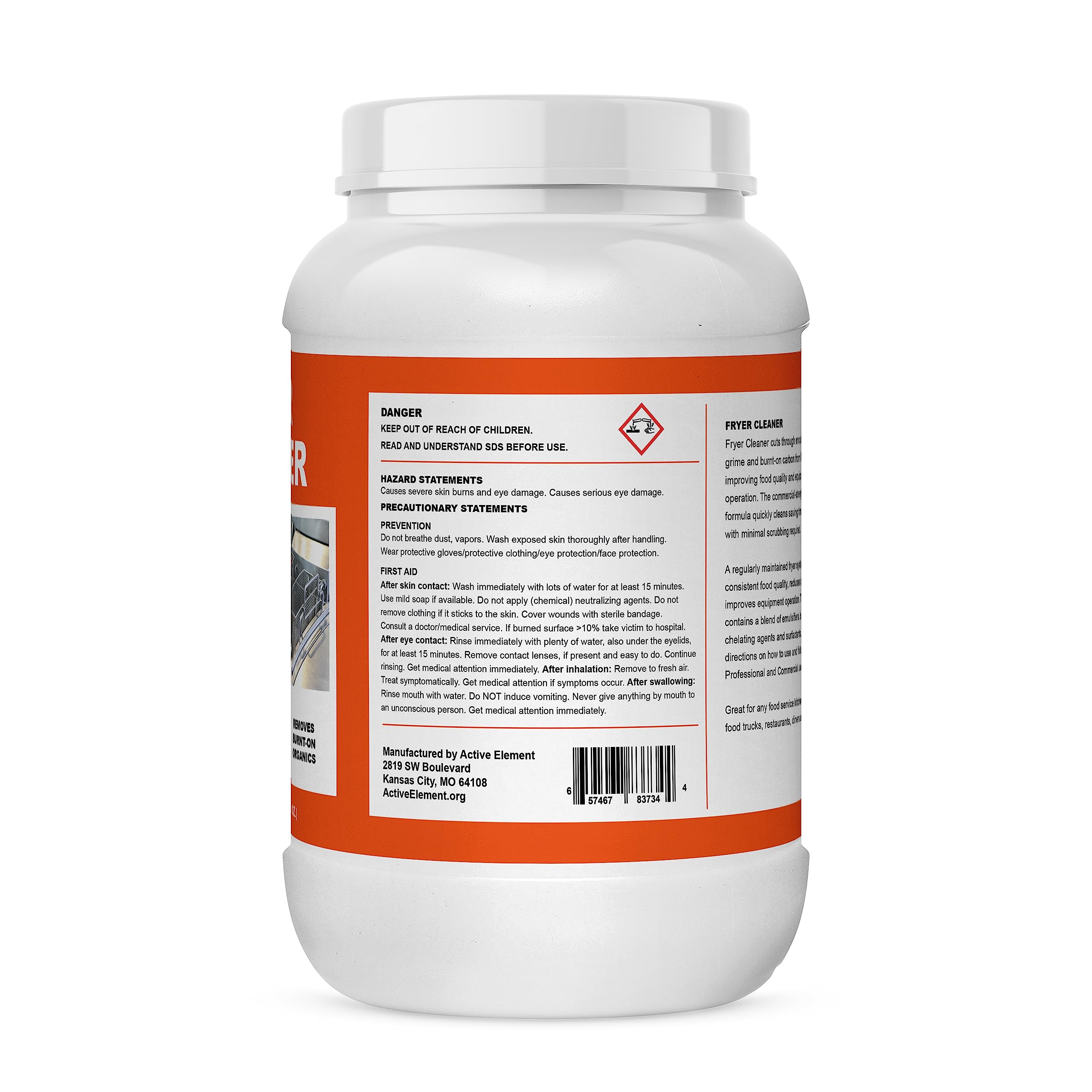 Commercial Strength Fryer Cleaner Powder - 8-lbs (Pack of 4) - 84 Cleanings - Deep Fryer Boil Out Concentrate - Removes Burnt-On Grease & Organic Residue - Ideal for Restaurant, Food Truck & Commercial Kitchen Deep Fryer Maintenance
