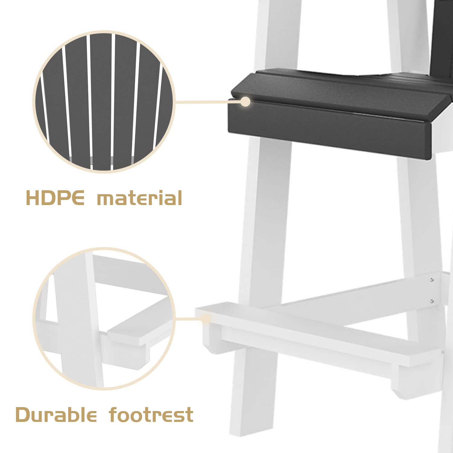 WILLIAMSPACE 2-Piece Patio Bar Stool Set - All-Weather Counter Height Bar Chairs with Back Support for Outdoor & Indoor Use - Perfect for Poolside, Garden, Kitchen, Bar, Deck and Patio Furniture