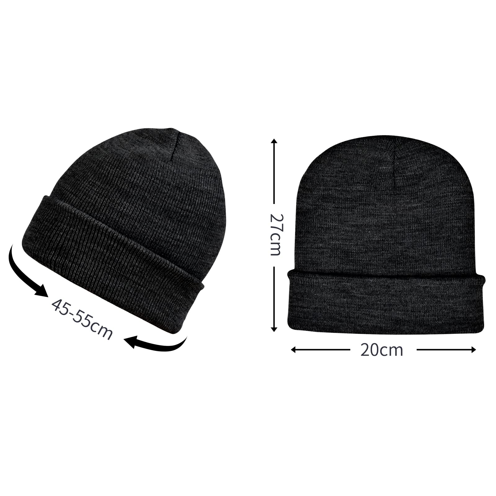 ZOORON Warm Knit Beanie Hats for Men & Women - Winter Cuffed Skull Cap for Cold Weather - Perfect for Skiing, Snowboarding, and Outdoor Activities