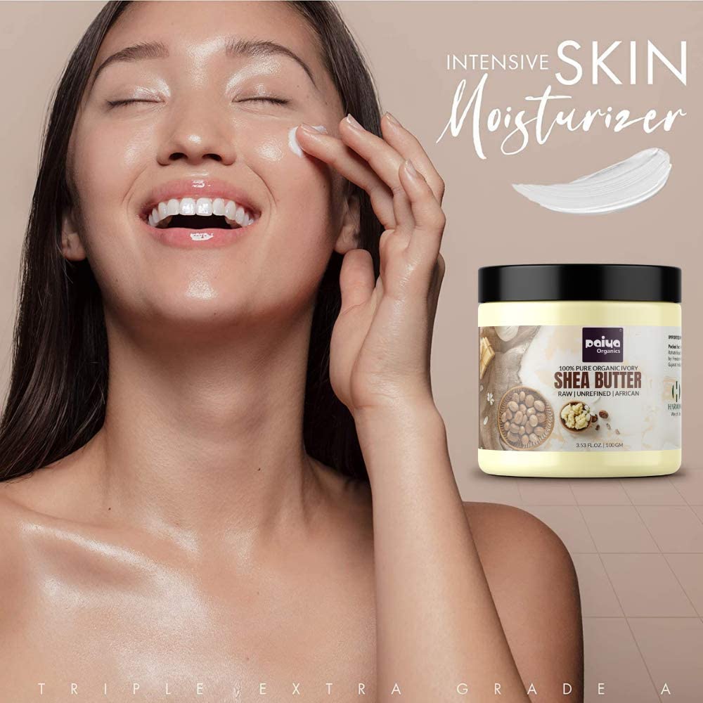 Organic Raw Unrefined Ivory Shea Butter for Face, Hair & Skin Care - 100% Pure Natural Moisturizer for Dry Skin, Stretch Marks & DIY Whipped Body Butter (7oz/200g) - Perfect for Daily Skincare Routine, Hair Masks & Homemade Beauty Products