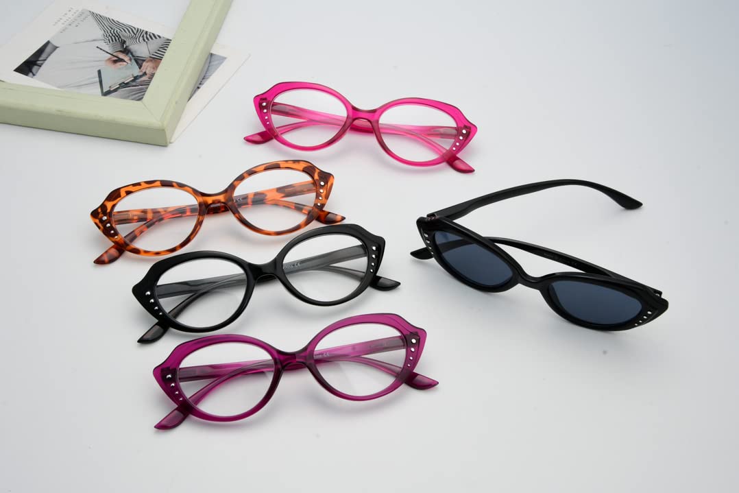 Eyekepper Stylish Reading Glasses for Women - Lightweight Blue Light Blocking Readers for Computer Work, Reading & Office Use