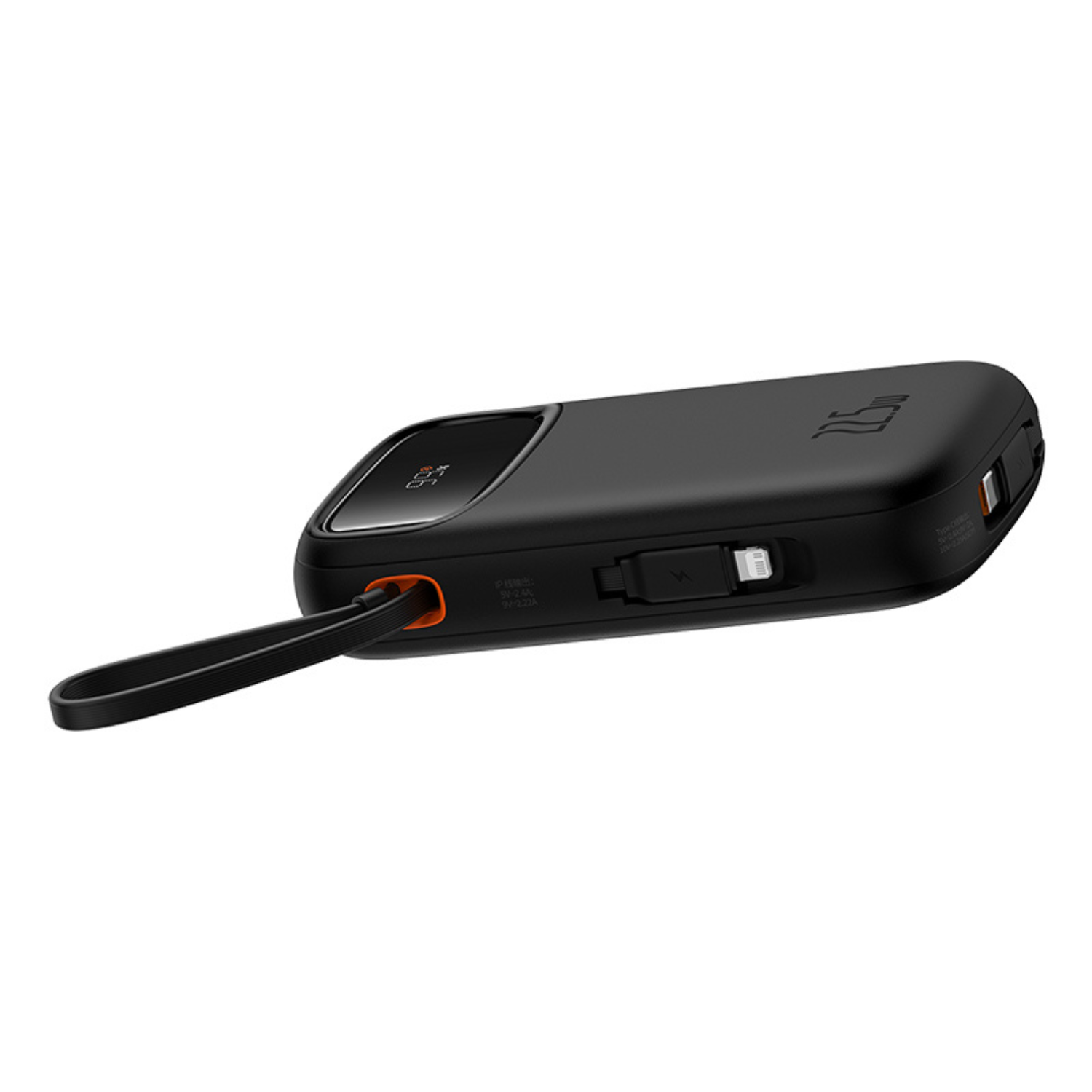 Baseus Qpow2 10000mAh Power Bank with Digital Display - 22.5W Fast Charging Portable Charger with Lightning & Type C Cables (Black) - Perfect for Travel, Camping & Emergency Power Backup