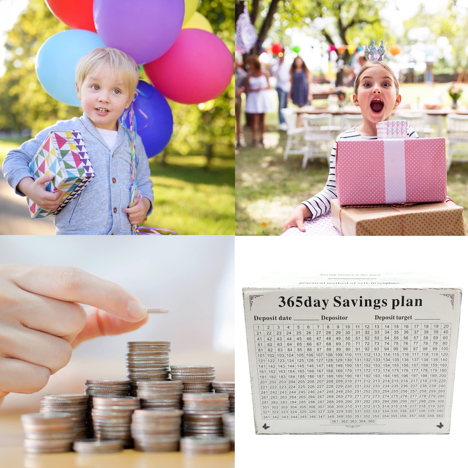 Large Wooden Piggy Bank for Adults - 365 Day Money Saving Challenge, Cash Vault Savings Box for Coins & Bills (Must Break to Open) - Perfect for Financial Goals, Gift Giving & Home Decor