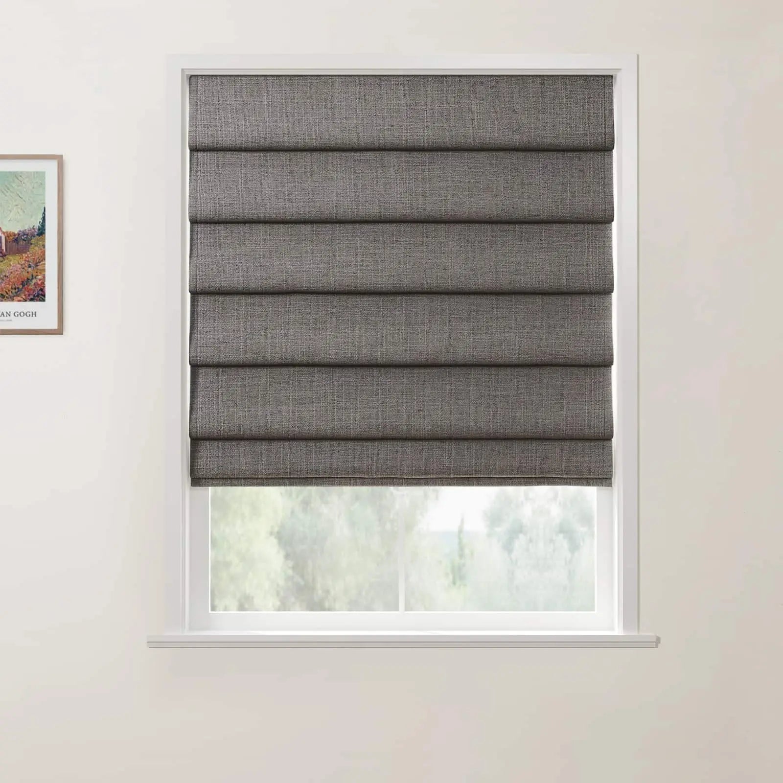 Custom Cordless Roman Shades - Blackout Window Blinds for Living Room, Bedroom & Home Decor - Easy to Install & Adjustable Light Control