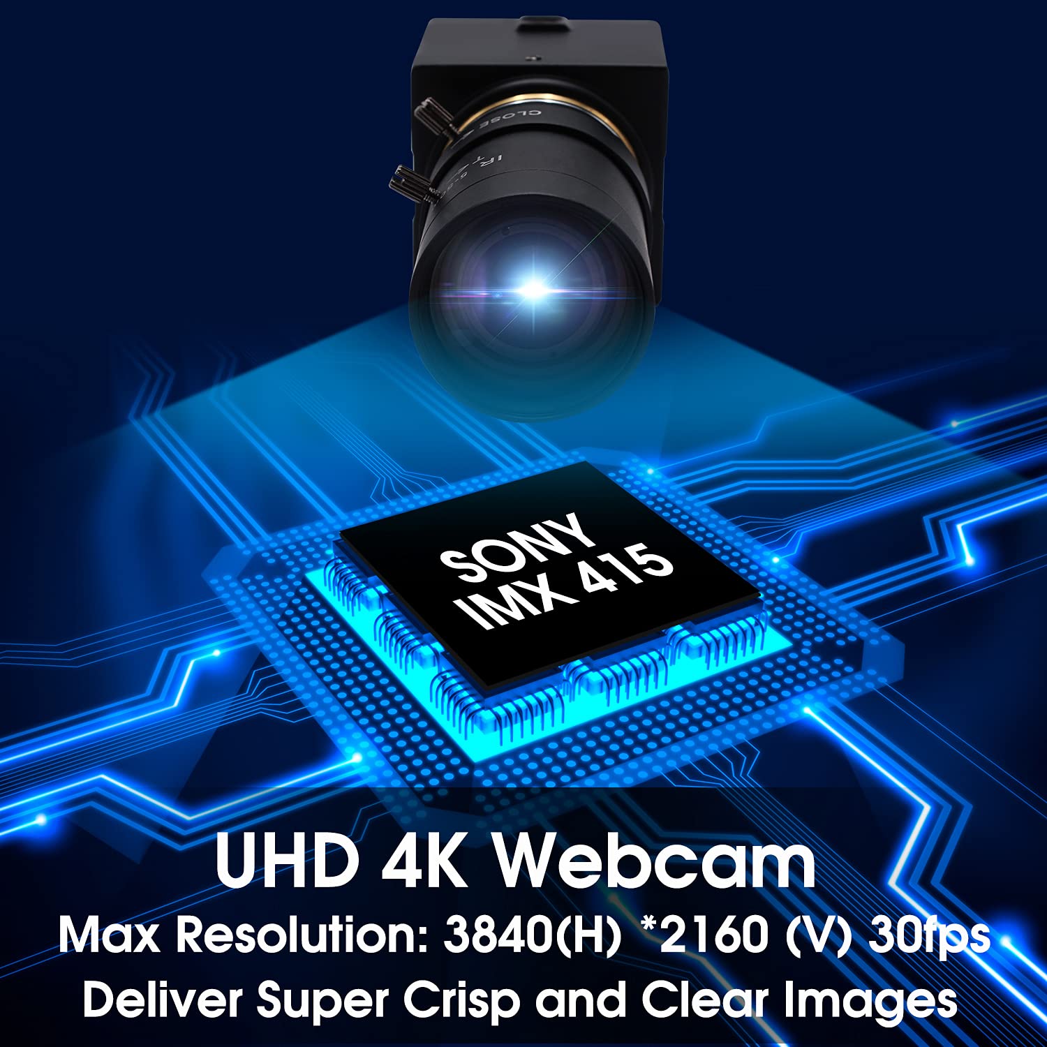 SVPRO 4K Ultra HD Webcam with 10X Optical Zoom & 5-50mm Varifocal Lens - 3840x2160@30fps Sony IMX415 Sensor USB Camera for PC, Laptop, Desktop - Perfect for Video Conferencing, Live Streaming & Online Classes
