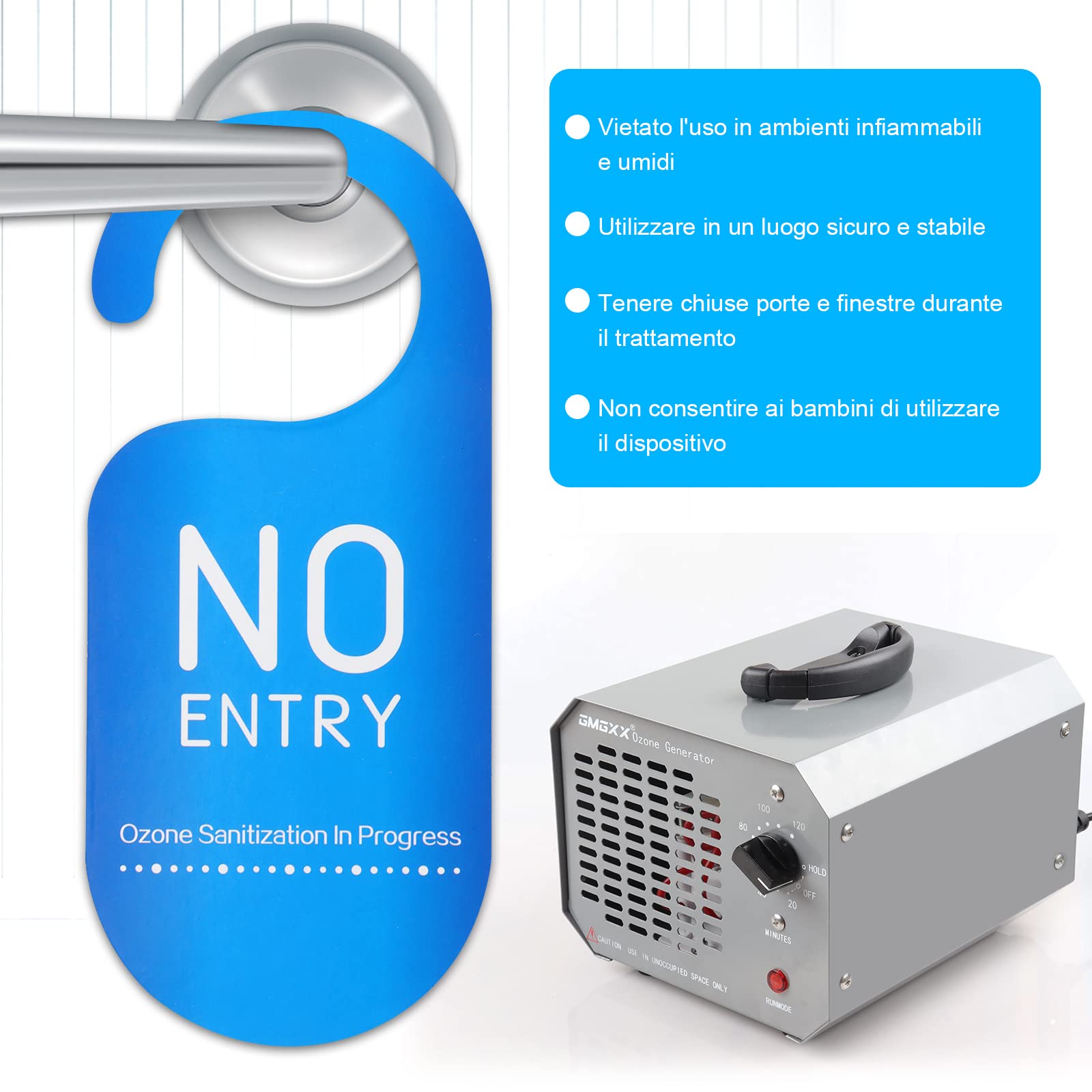 Professional 10000mg/H Ozone Generator Air Purifier for Home & Car - 0-300㎡ Coverage, 120 Min Timer, Grey | Eliminate Odors, Mold & Bacteria in Living Spaces, Vehicles & Offices