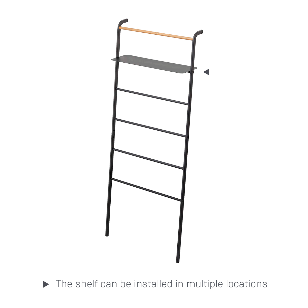 Adjustable Steel Leaning Storage Ladder with Shelf - 63 Inch Height - Space-Saving Home Organization for Kitchen, Garage & Closet Storage