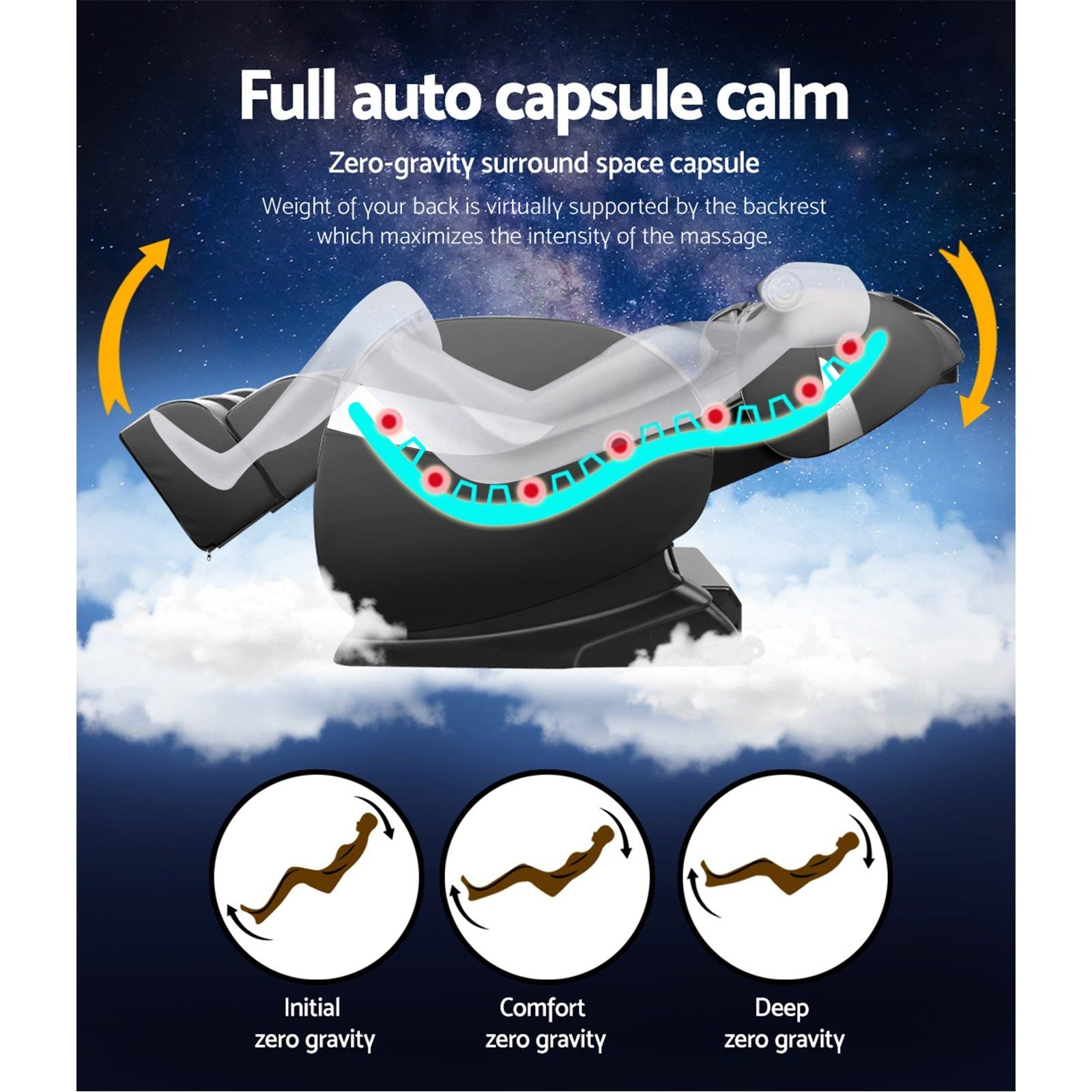 Livemor Electric Massage Chair with Zero Gravity Recliner - Full Body Shiatsu Massage for Home & Office Relaxation