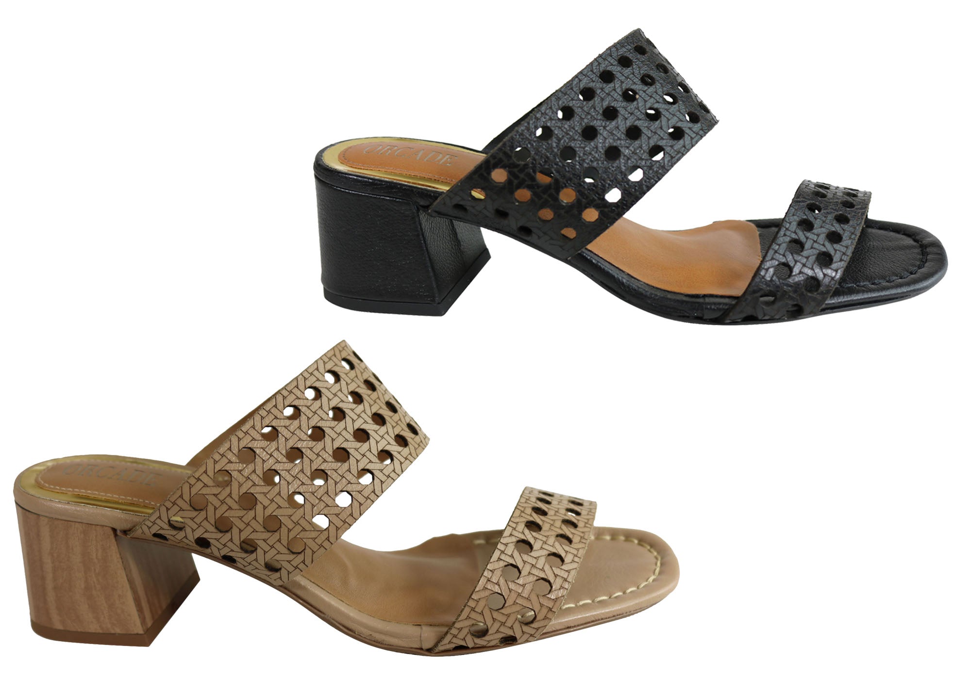Orcade Skyler Women's Comfortable Brazilian Leather Mid Heel Sandals - Perfect for Summer Weddings, Beach Vacations & Casual Outings