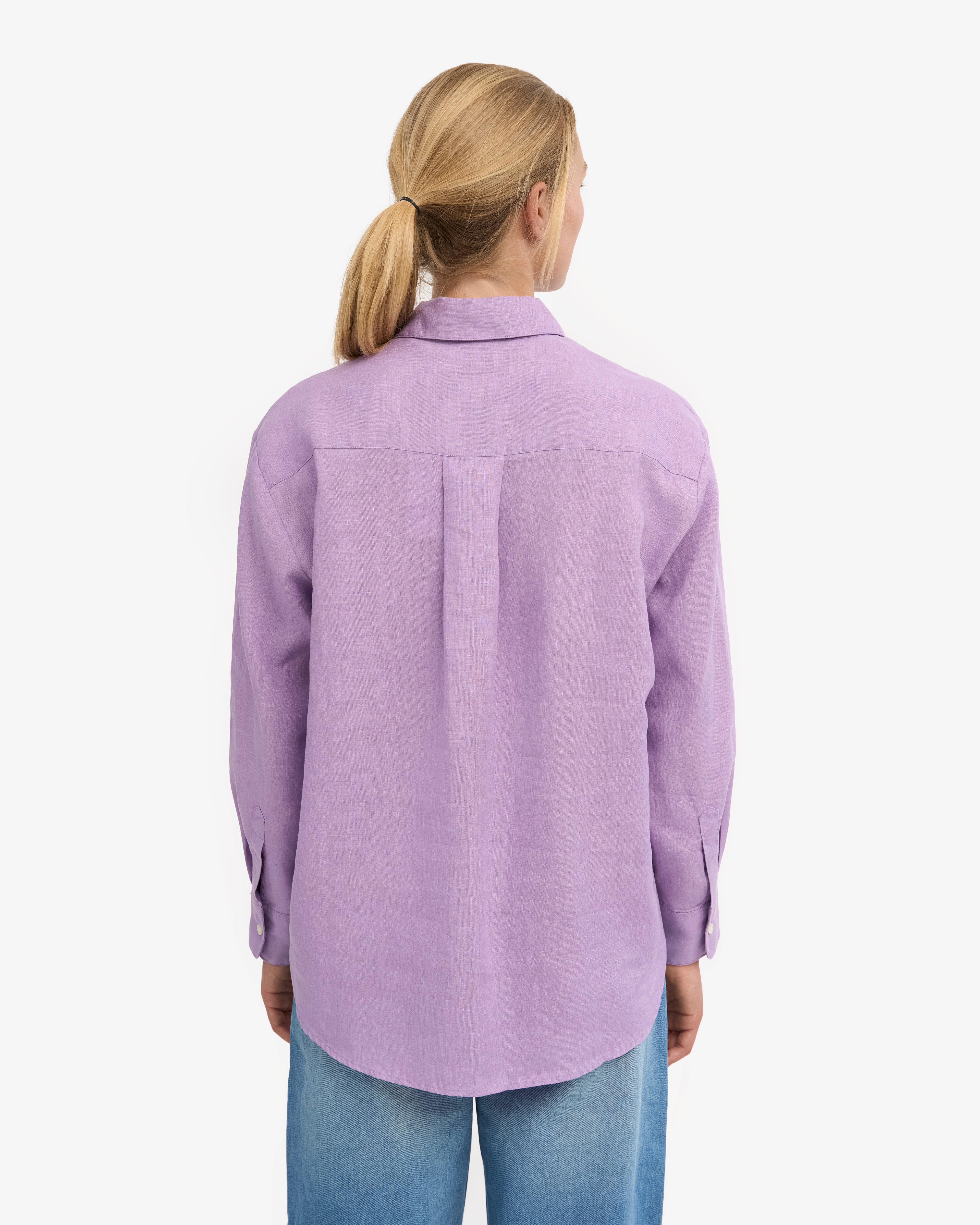 Soft Lavender Linen Oversized Shirt for Women - Breathable & Comfortable Summer Blouse - Perfect for Casual Outings, Beach Cover-Up, and Boho Style Outfits