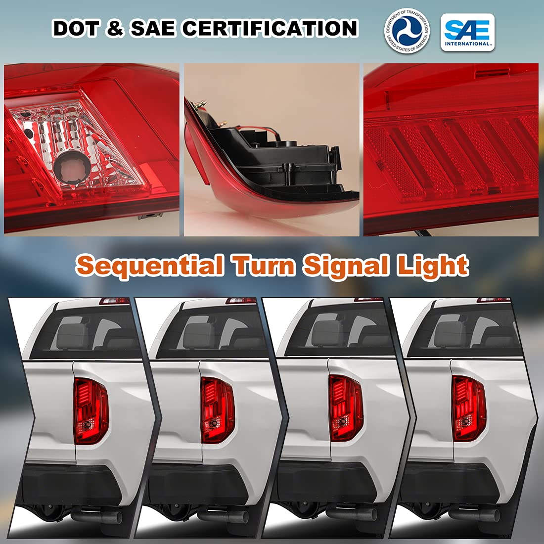 Nixon Offroad LED Tail Lights for Toyota Tundra 2014-2021 - Chrome Housing with Red Lens - Direct Replacement Rear Lamps Assembly (1 Pair) - Perfect for Off-Roading, Truck Upgrades & Night Driving Safety