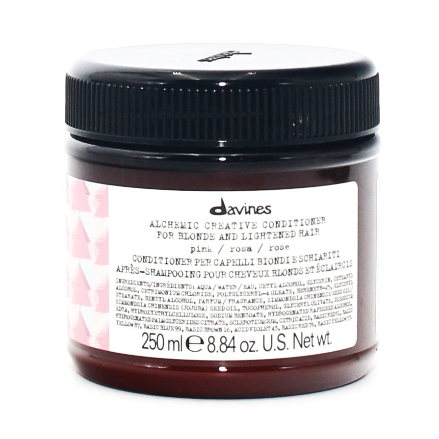 Davines Alchemic Creative Conditioner for Blonde & Lightened Hair - Pink Toning Treatment (8.84 oz) | Hydrating & Color-Enhancing Hair Care for Salon-Quality Results at Home