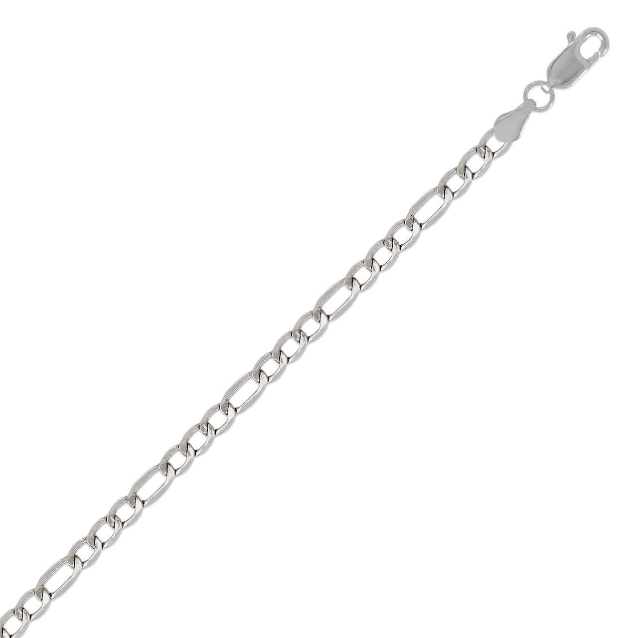 14K Solid Gold Figaro Chain Necklace - Hollow White Gold, Two Tone & Tri Color Options (16-26 Inch) | Elegant Layering & Everyday Jewelry for Women & Men