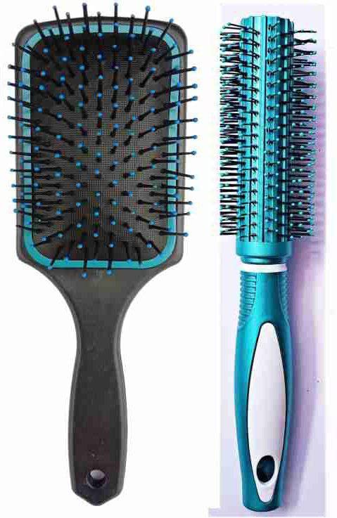 Detangling Hair Brush Set - 2 Pack Round Paddle Brush for Smooth & Tangle-Free Hair (Multi-Color) | Perfect for Wet/Dry Hair, Styling & Salon Use