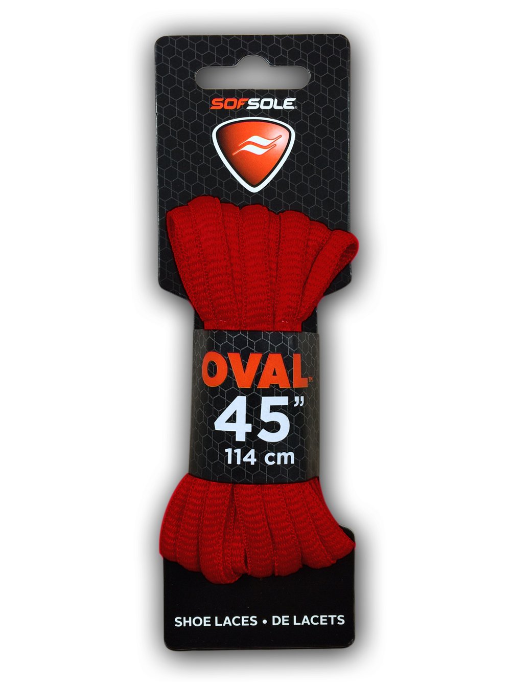 Sofsole Oval Shoe Laces 45 Inches Red - Durable No-Tie Shoelaces for Running, Walking & Casual Shoes - Perfect for Sneakers, Athletic Shoes & Everyday Wear