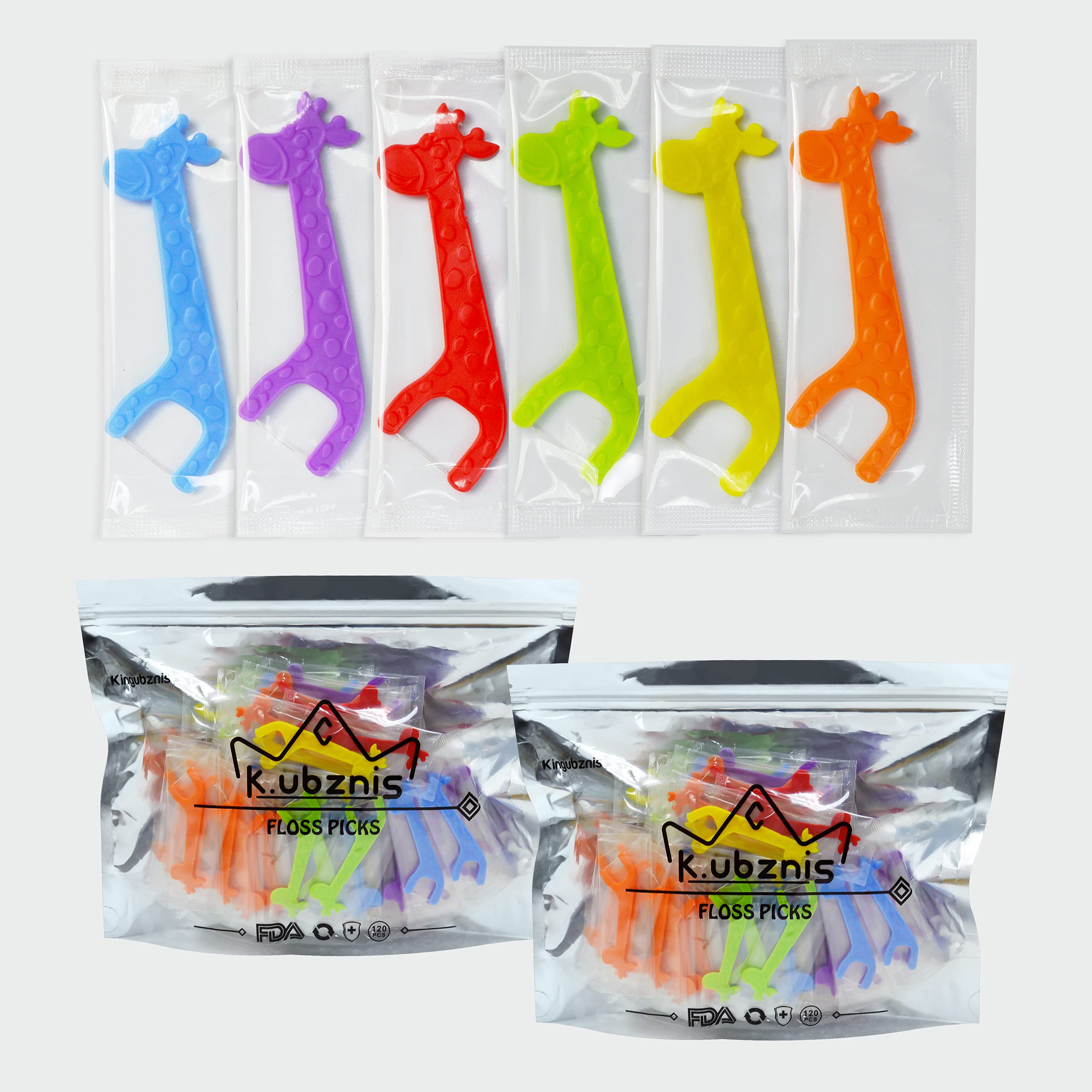 Kids Dental Floss Picks - 240 Count Individually Wrapped Cute Animal Shaped Flossers for Children & Adults | Gentle Teeth Cleaning for Toddlers | Portable Travel Oral Care for School, Home & On-The-Go
