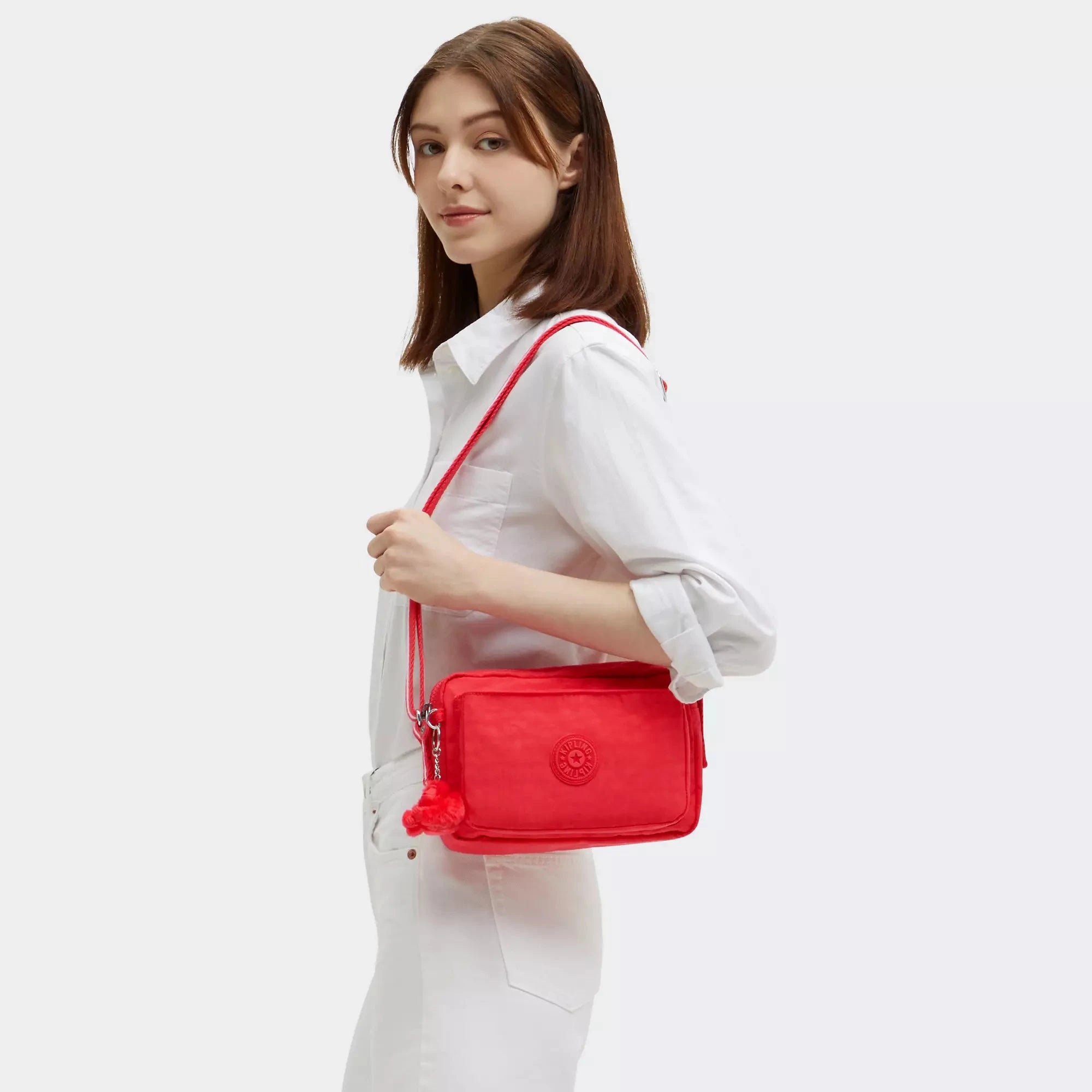 Kipling Abanu Medium Crossbody Bag - Lightweight Travel Purse for Women, Escape Red | Perfect for Everyday Use, Commuting & Travel Accessories
