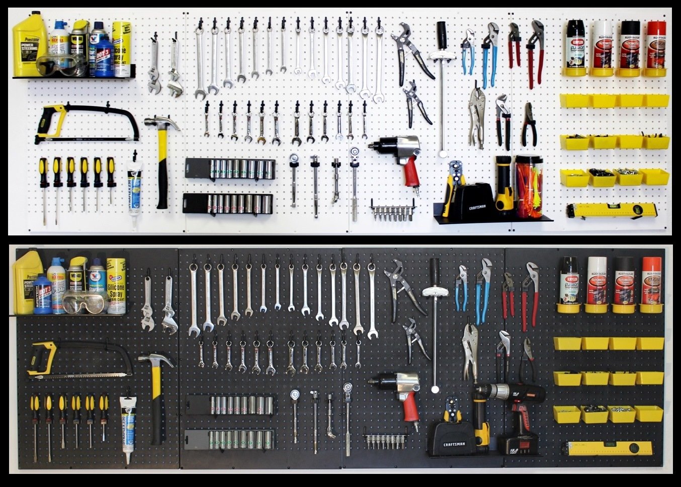 WallPeg Pegboard Organizer Kit - 96-Piece Garage Storage System with Shelves, Bins & Locking Peg Hooks (Black) - Perfect for Garage, Workshop, and Home Organization