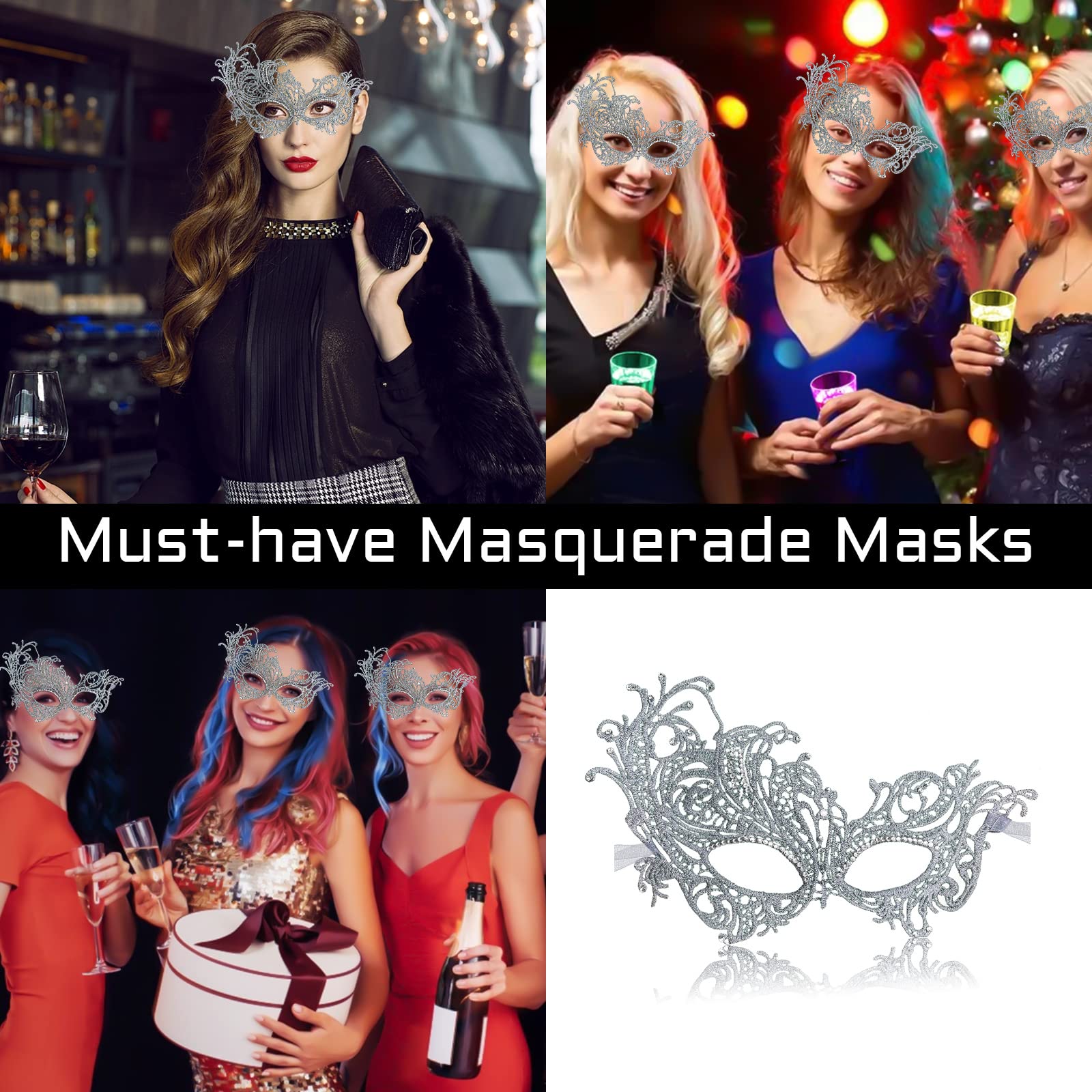 Lace Masquerade Mask for Women - Venetian Party & Halloween Costume